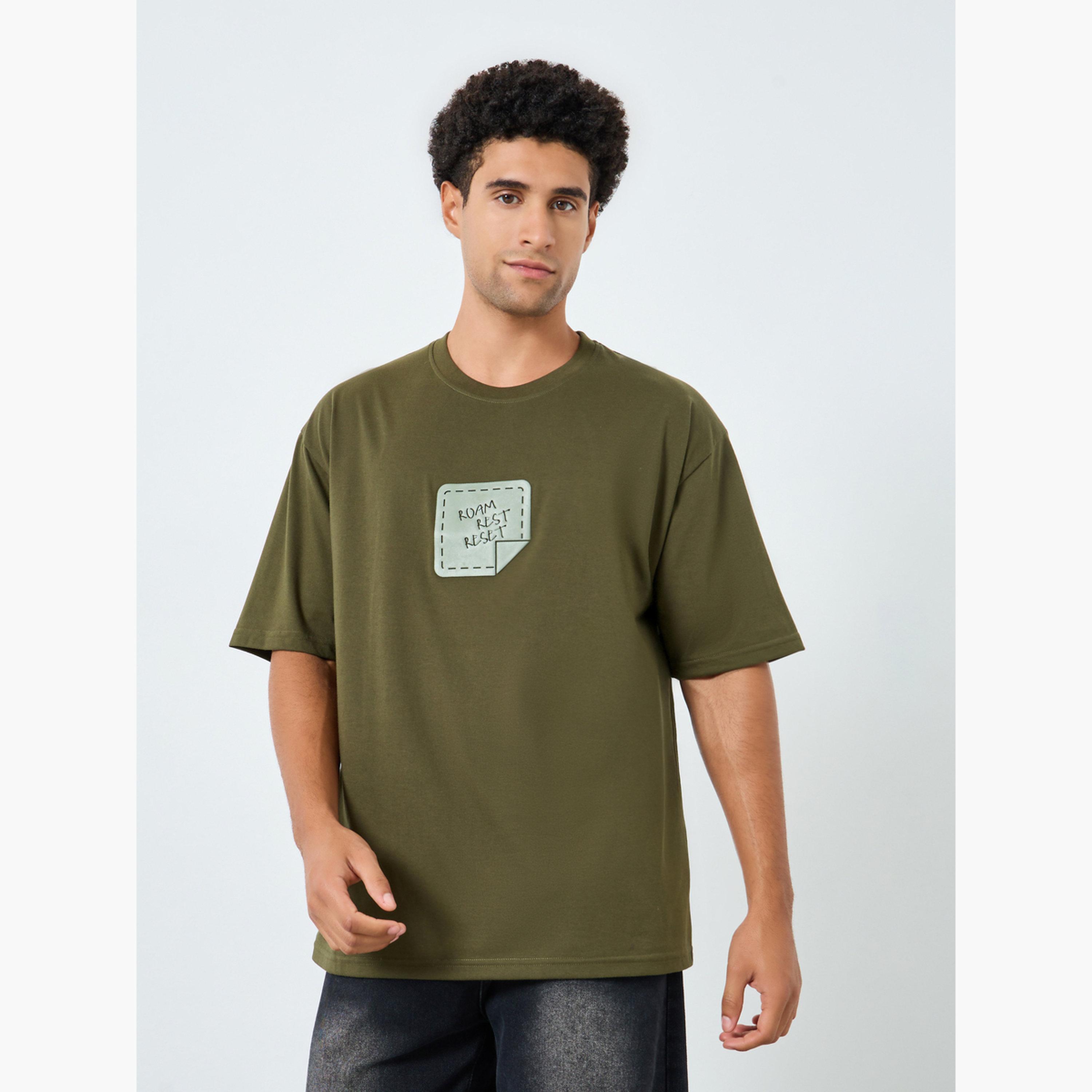 Styli Men Olive Graphic Print Oversized T-Shirt-men-clothing-tshirtsandpolos-tshirts-image-1