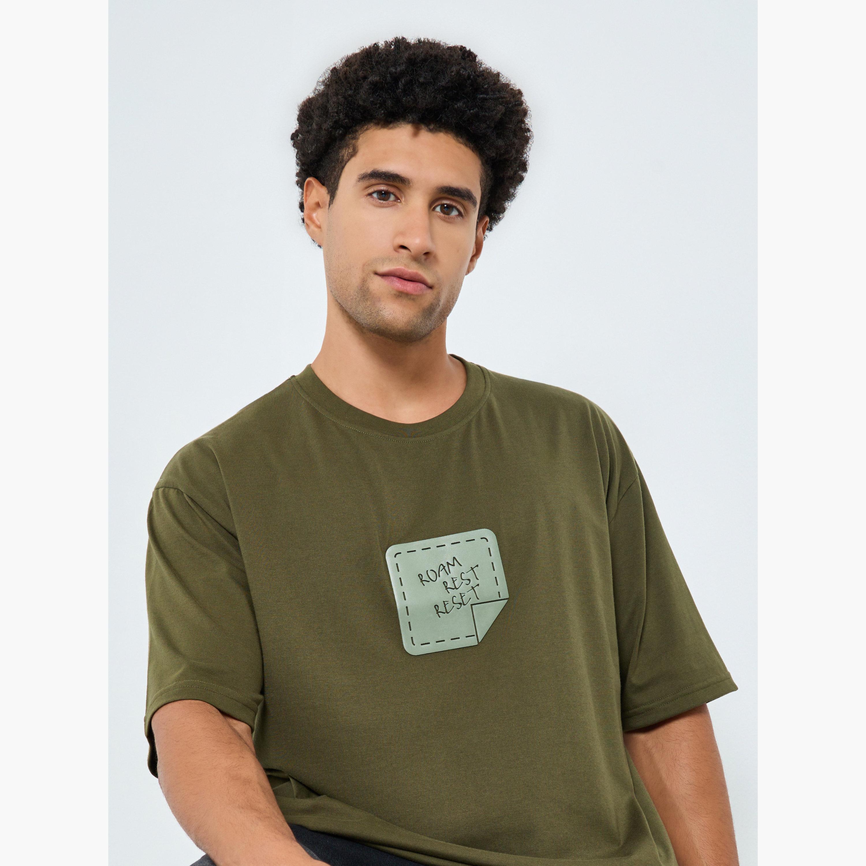 Styli Men Olive Graphic Print Oversized T-Shirt-men-clothing-tshirtsandpolos-tshirts-image-3