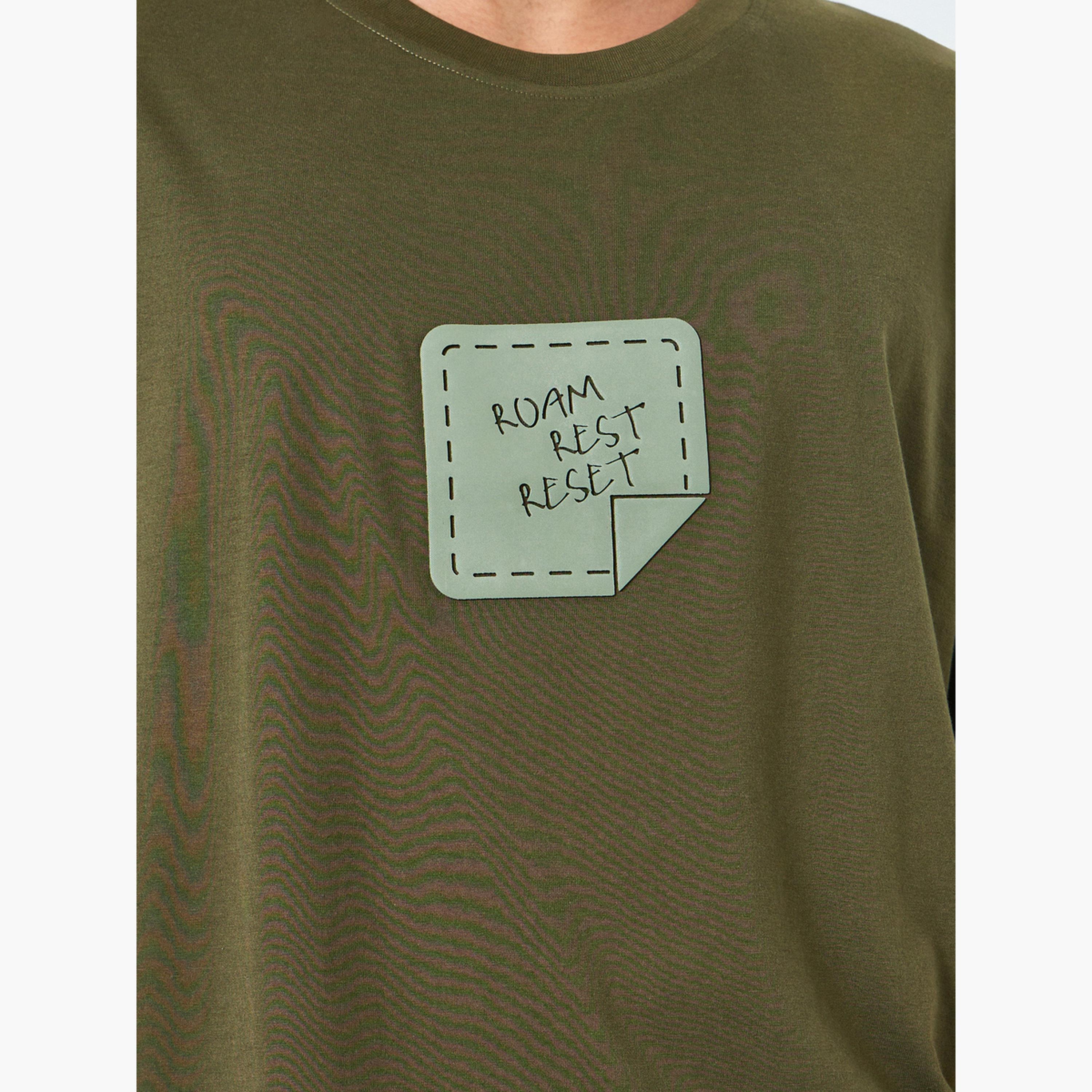 Styli Men Olive Graphic Print Oversized T-Shirt-men-clothing-tshirtsandpolos-tshirts-image-4