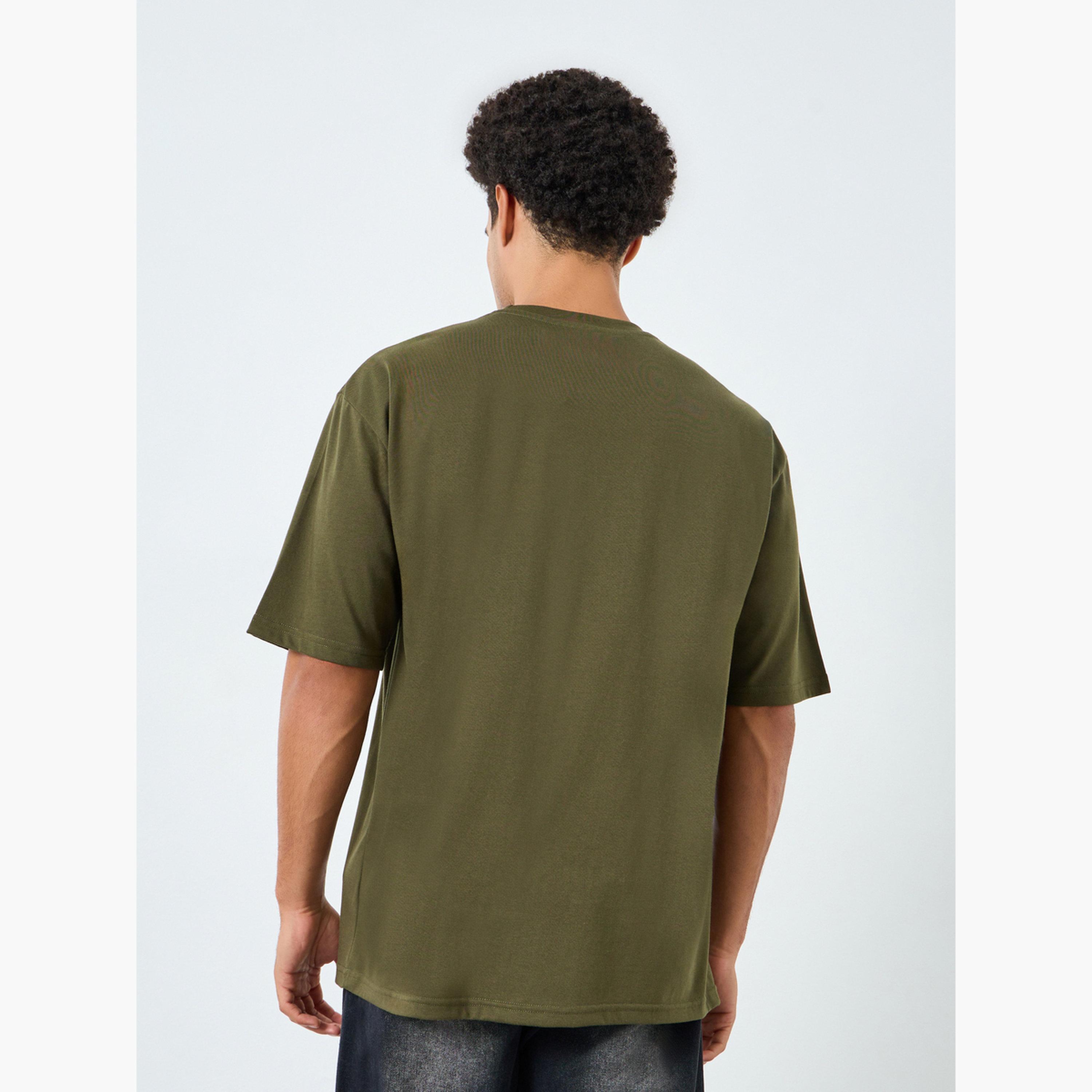 Styli Men Olive Graphic Print Oversized T-Shirt-men-clothing-tshirtsandpolos-tshirts-image-5