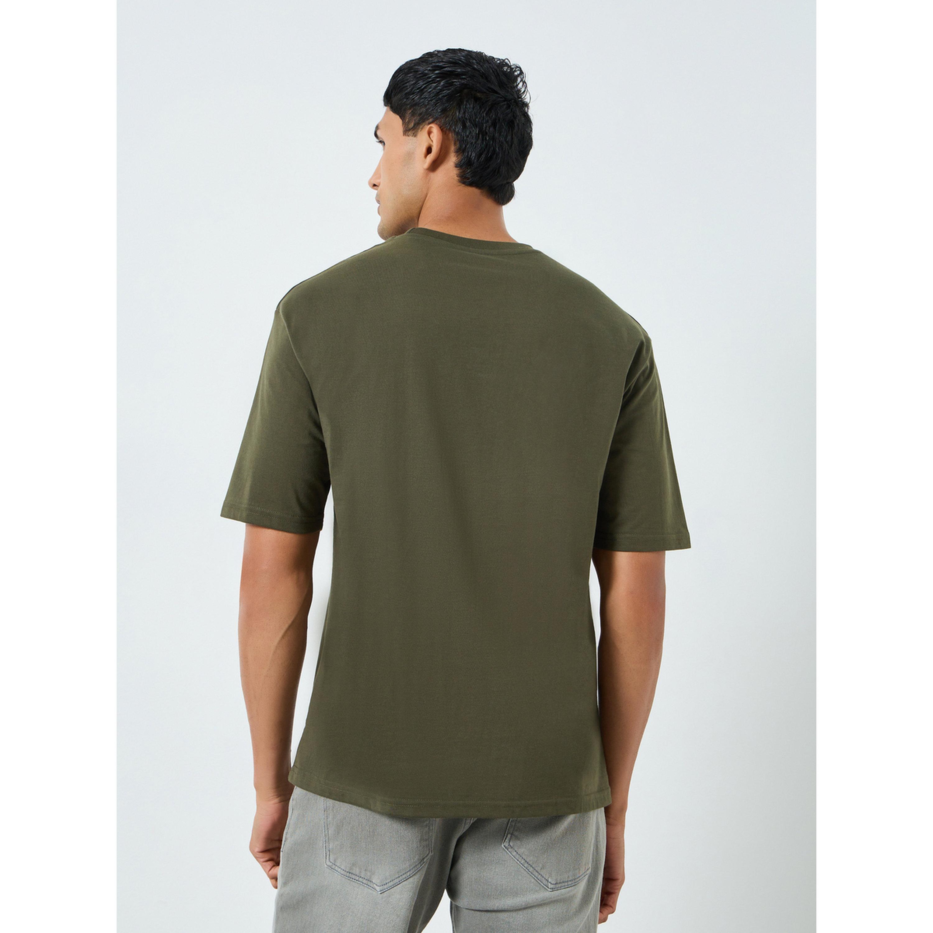 Styli Men Olive Green Oversized Printed T-Shirt-men-clothing-tshirtsandpolos-tshirts-image-5