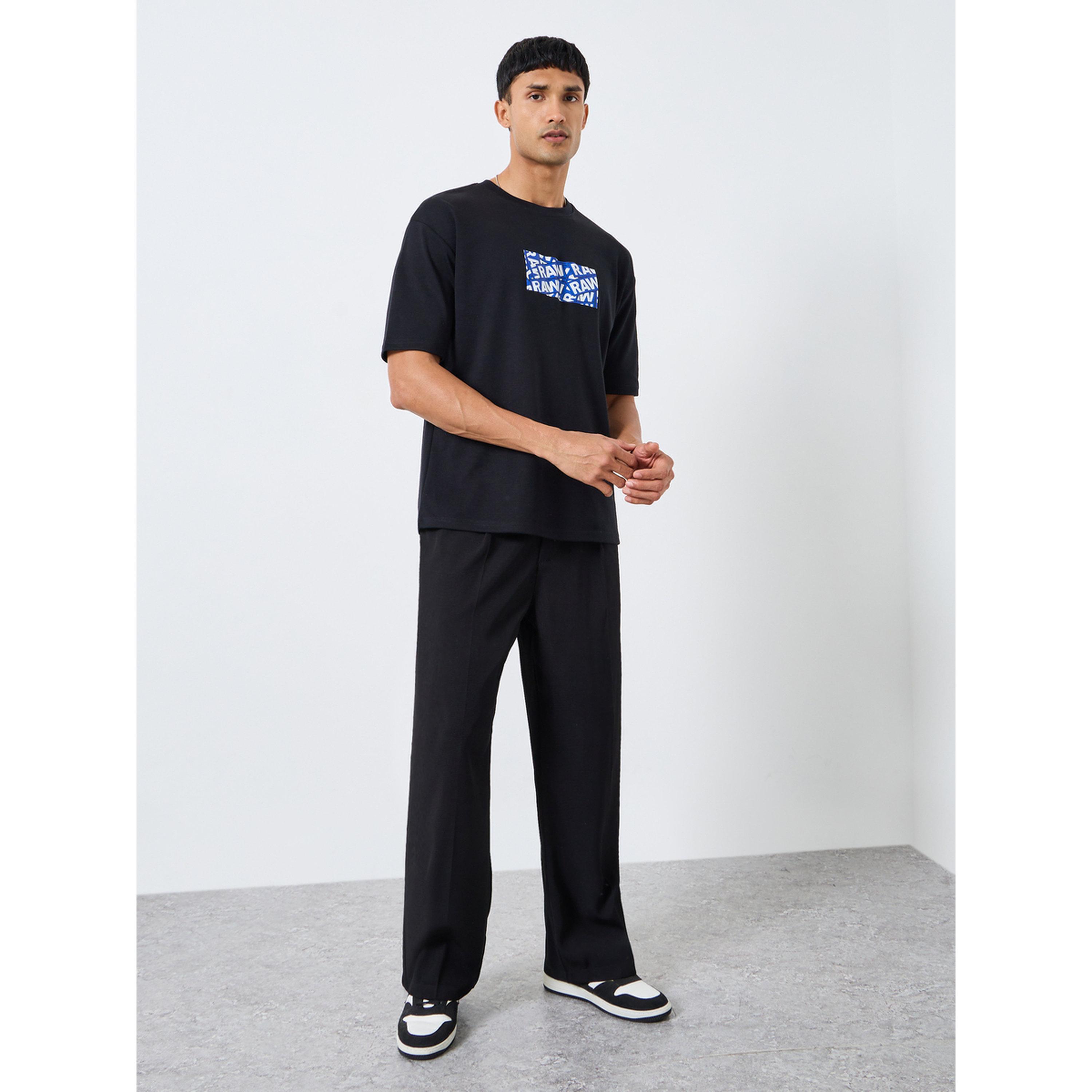 Styli Men Black Graphic Print Oversized T-Shirt-men-clothing-tshirtsandpolos-tshirts-image-2