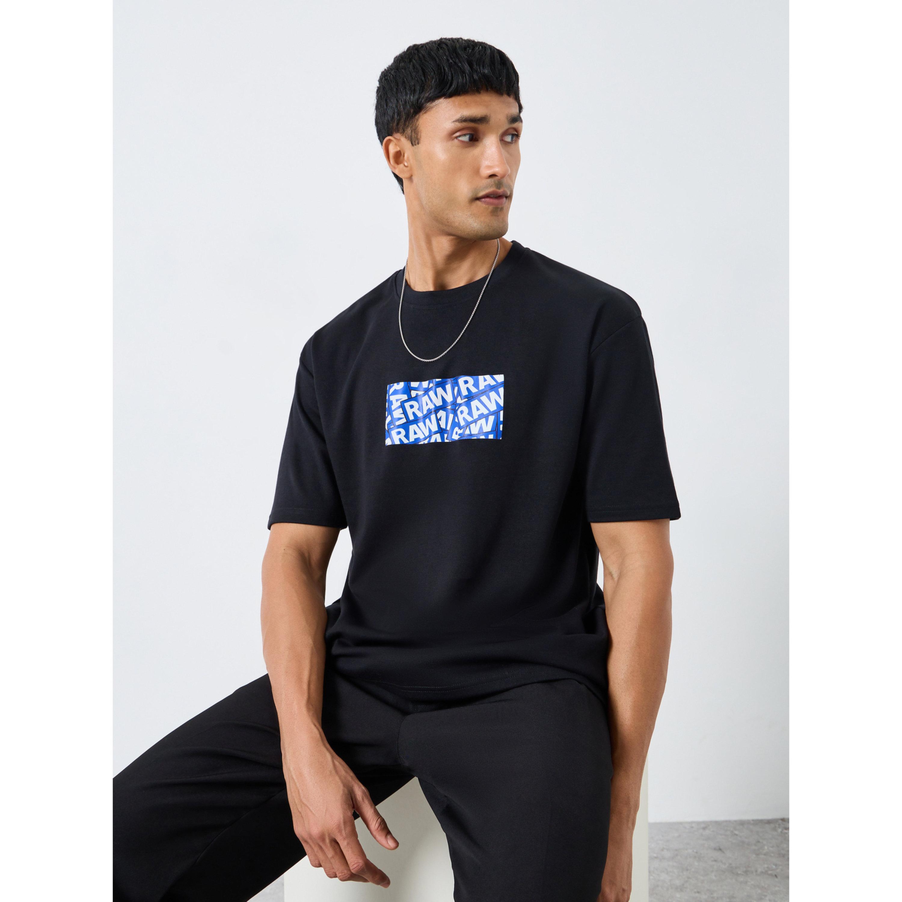 Styli Men Black Graphic Print Oversized T-Shirt-men-clothing-tshirtsandpolos-tshirts-image-3