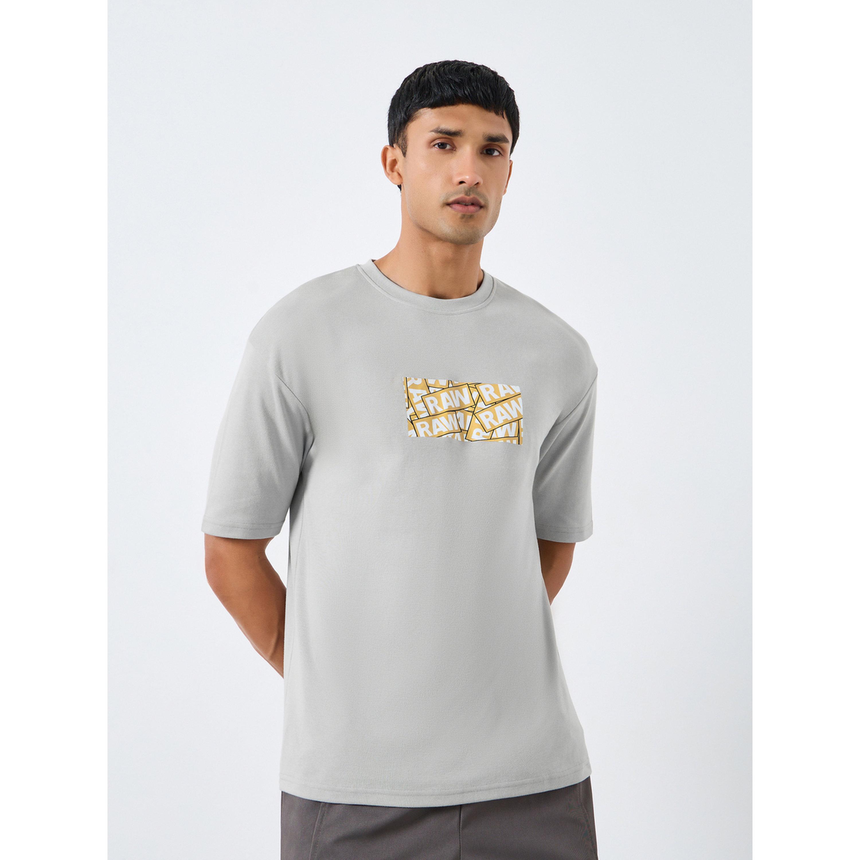 Styli Men Grey Graphic Print Oversized T-Shirt-men-clothing-tshirtsandpolos-tshirts-image-1