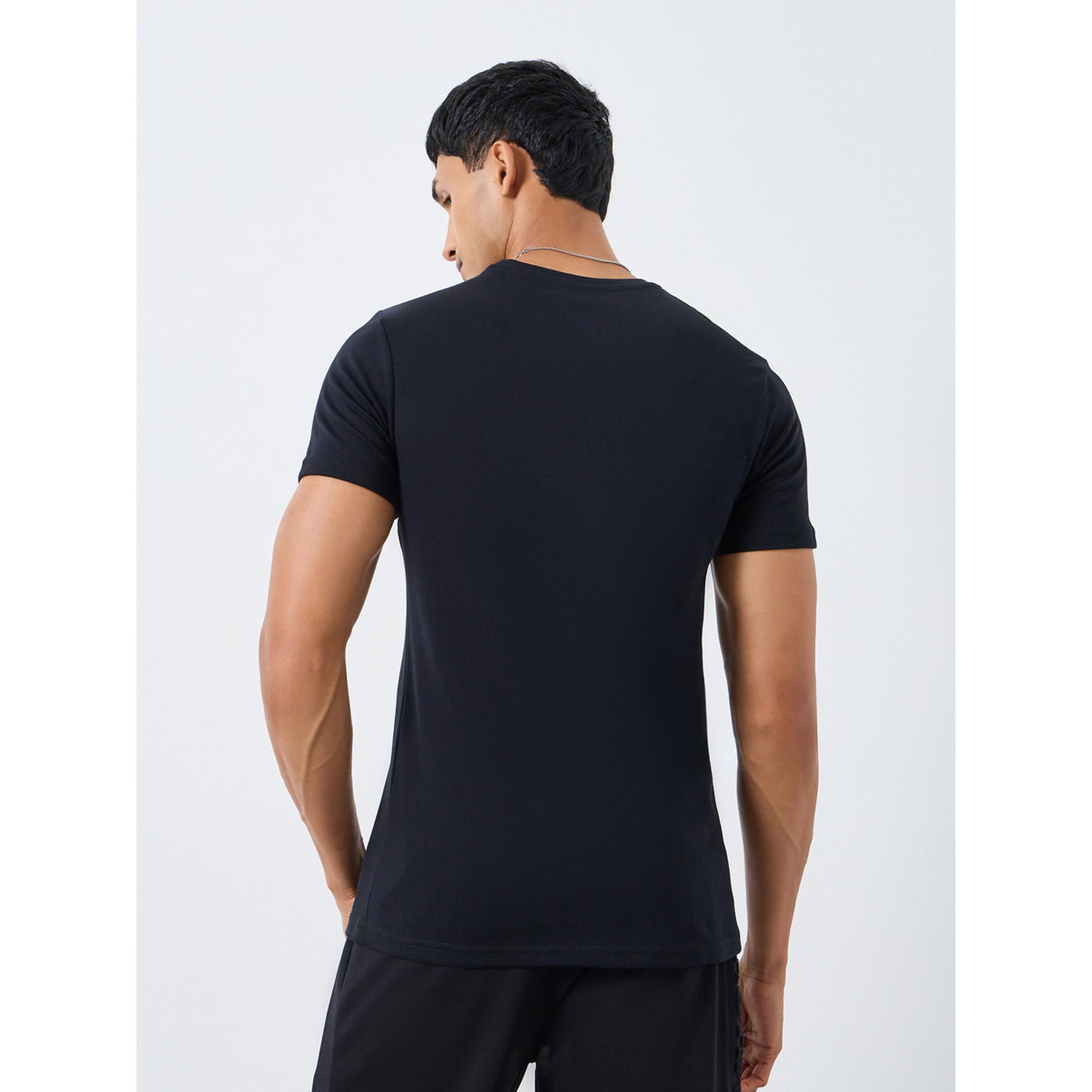 Styli Men Black Graphic Print Crew Neck T-Shirt-men-clothing-tshirtsandpolos-tshirts-image-4