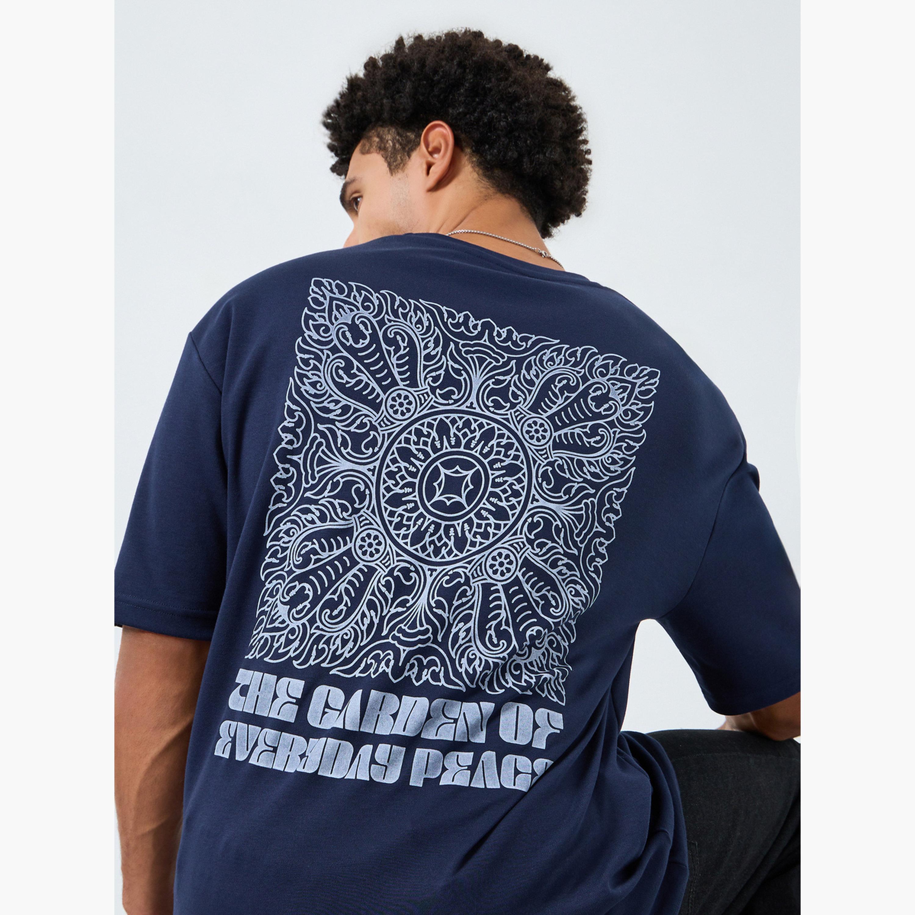 Styli Men Navy Graphic Print Oversized T-Shirt-men-clothing-tshirtsandpolos-tshirts-image-3