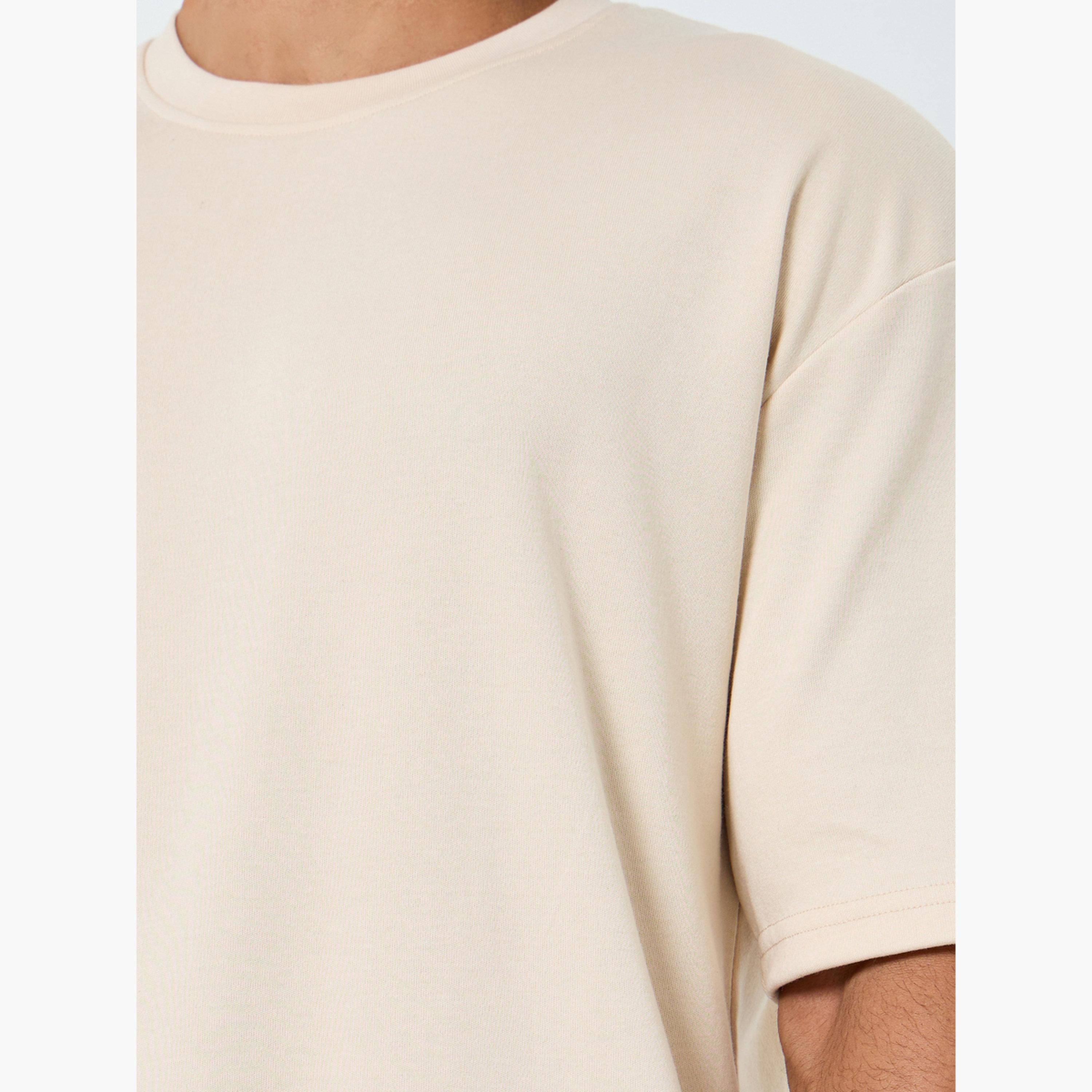 Styli Men Beige Graphic Print Crew Neck T-Shirt-men-clothing-tshirtsandpolos-tshirts-image-4