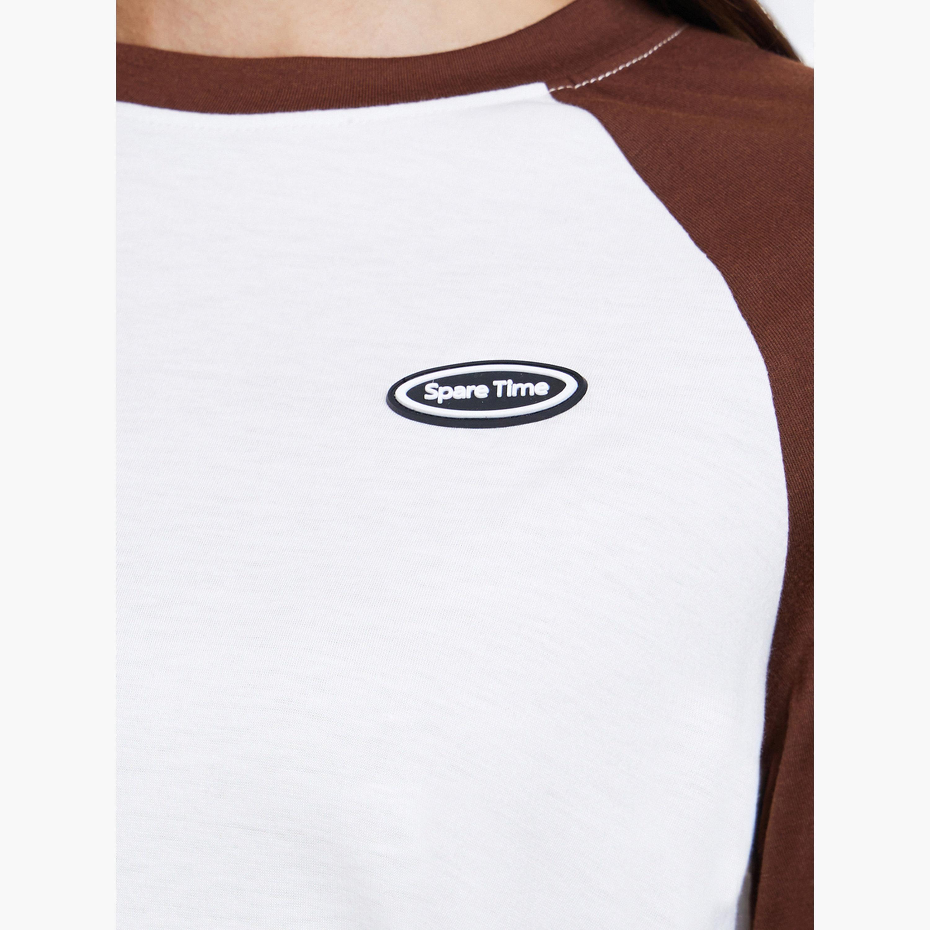 Styli Women Color Block Raglan Sleeve Long Sleeve T-Shirt-women-clothing-tshirts-image-3