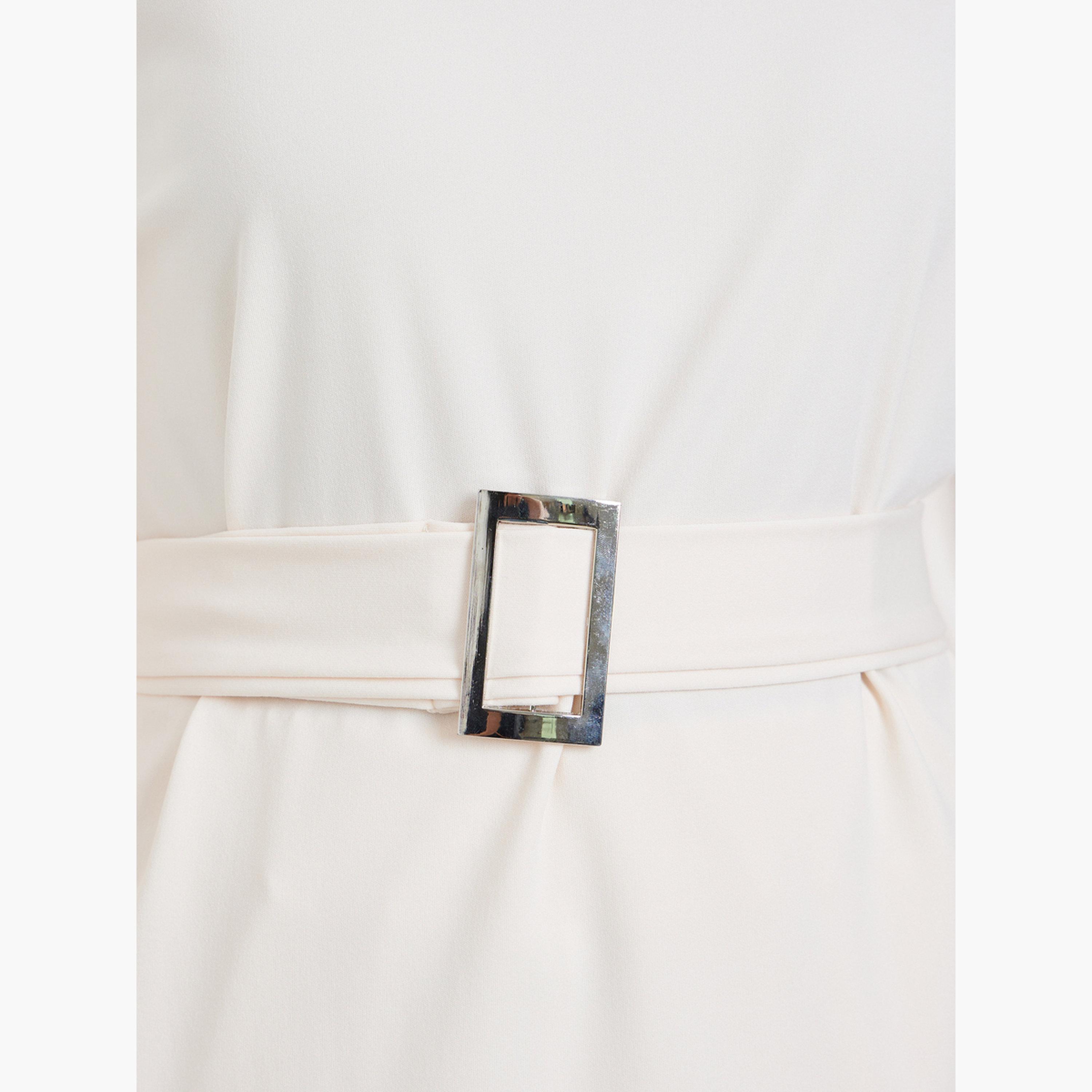 Styli Solid Belted Top and Wide Leg Trousers Co-ords-women-clothing-coordsets-image-5