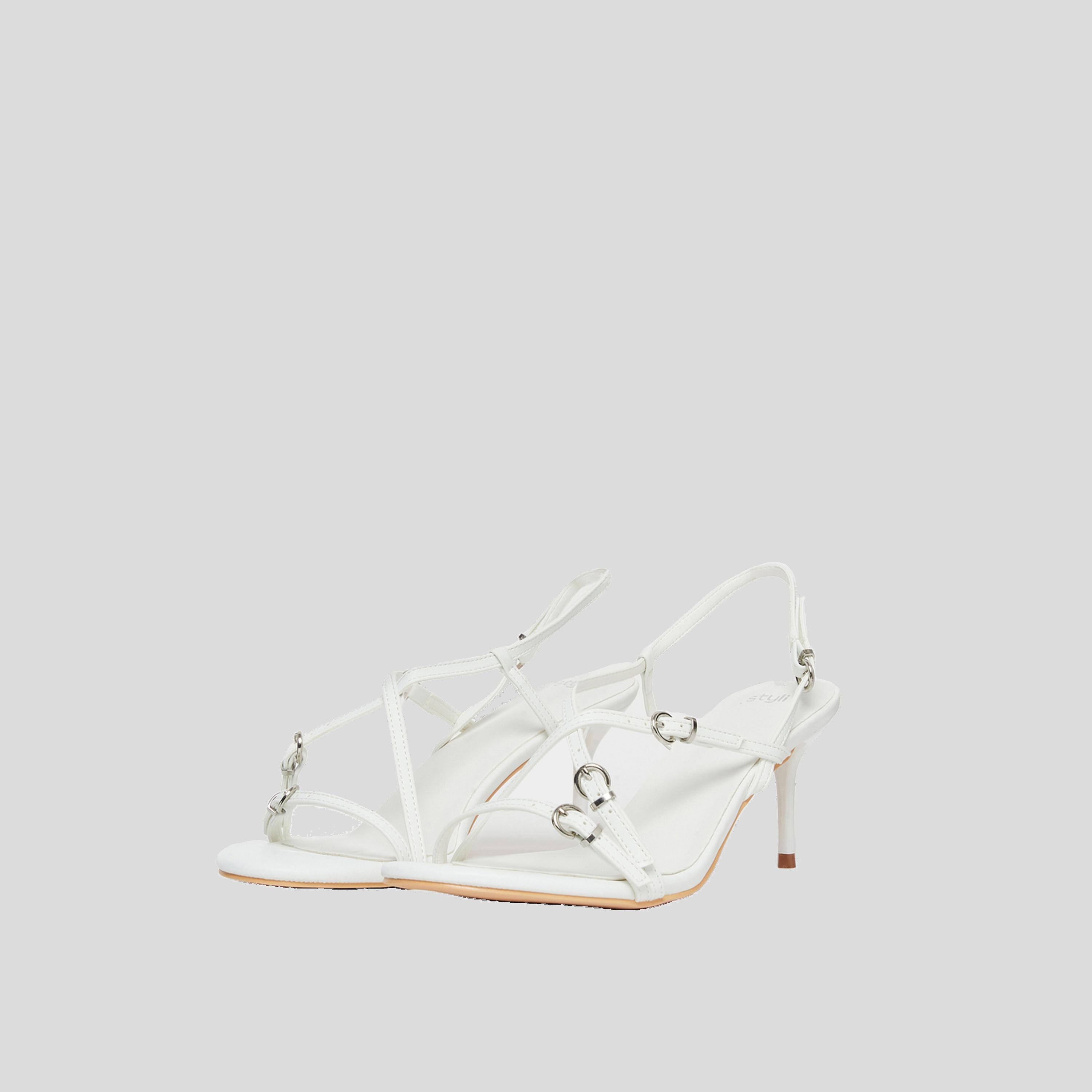 Styli Strappy Heel Sandals with Buckle Detail-women-shoes-sandals-heeled-image-1
