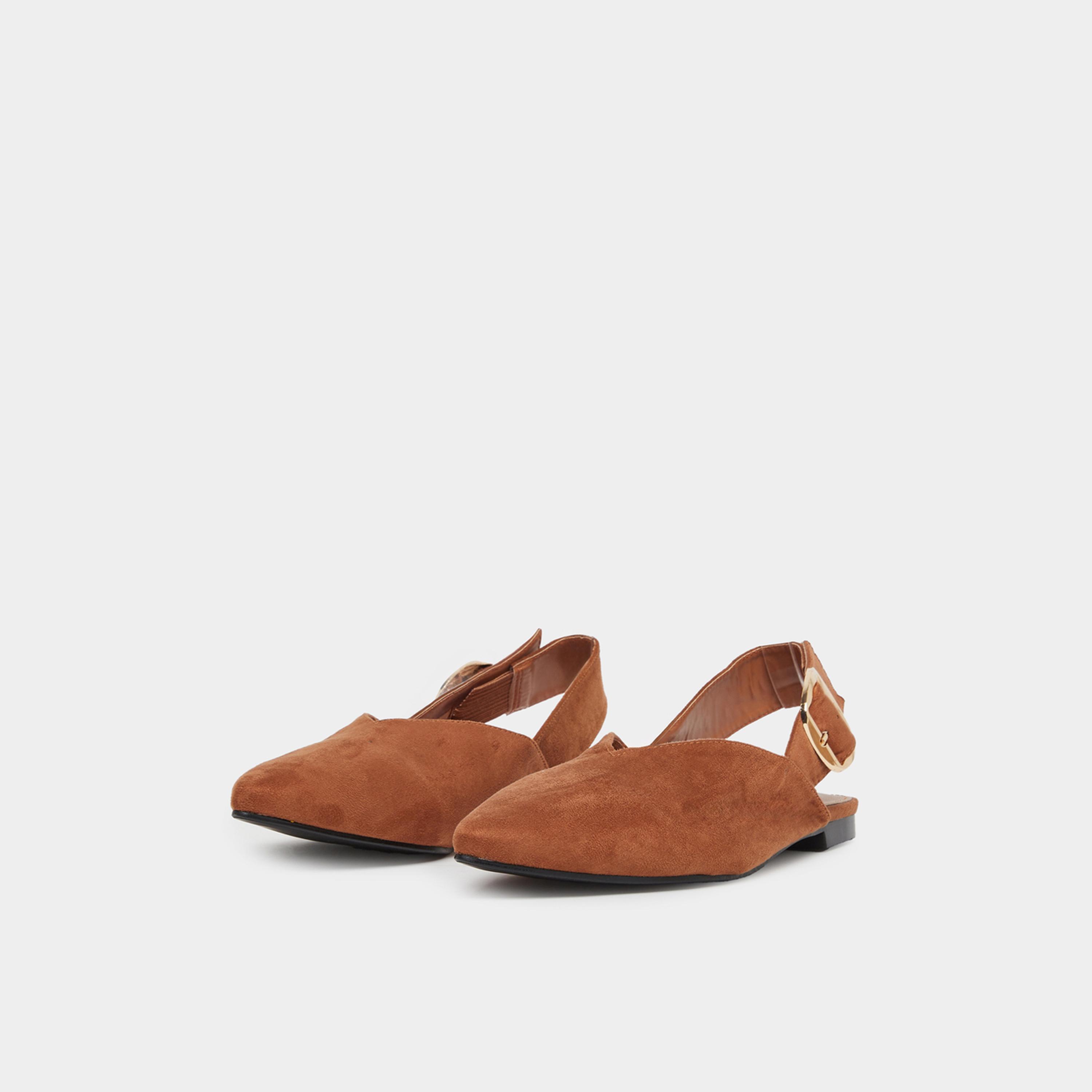 ستايلي - حذاء مسطح نسائي ذو مقدمة مدببة وفتحة خلفية-women-shoes-flats-slides-image-1