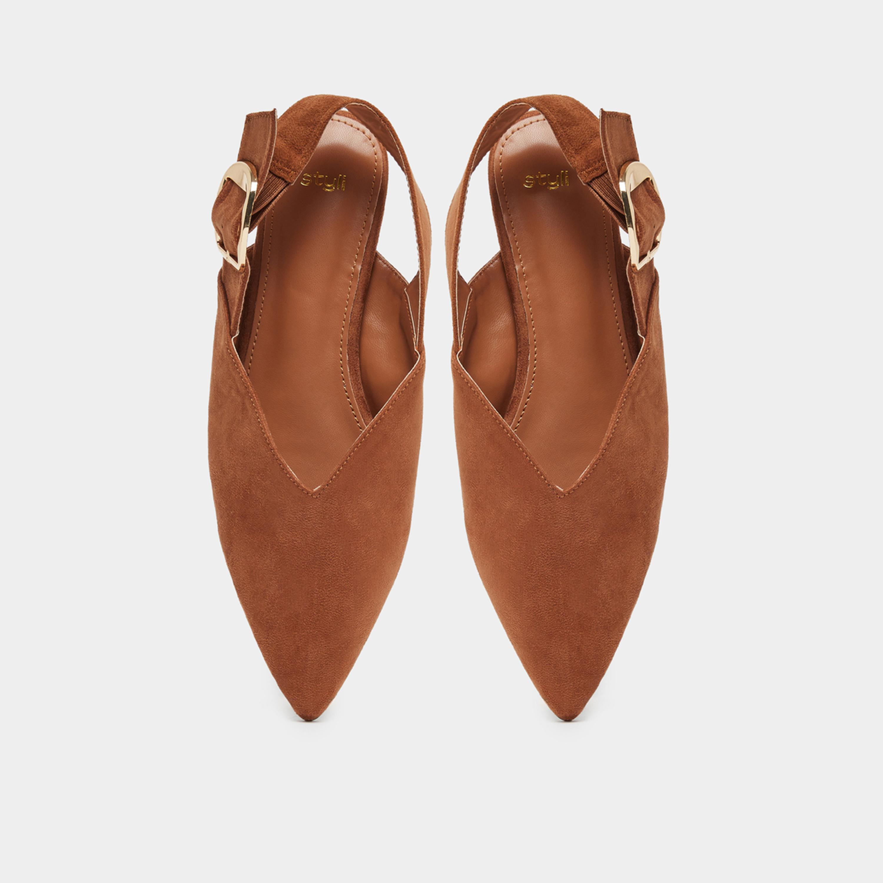 Styli Womens Pointed Toe Slingback Flats-women-shoes-flats-slides-image-3