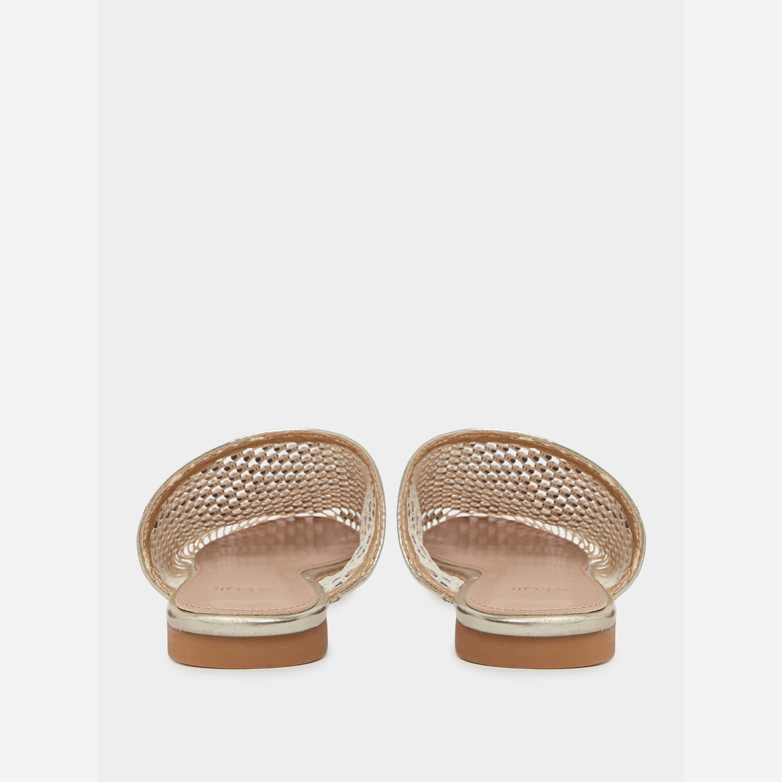 Styli Gold Embellished Pointed Toe Mule-women-shoes-flats-mules-image-5