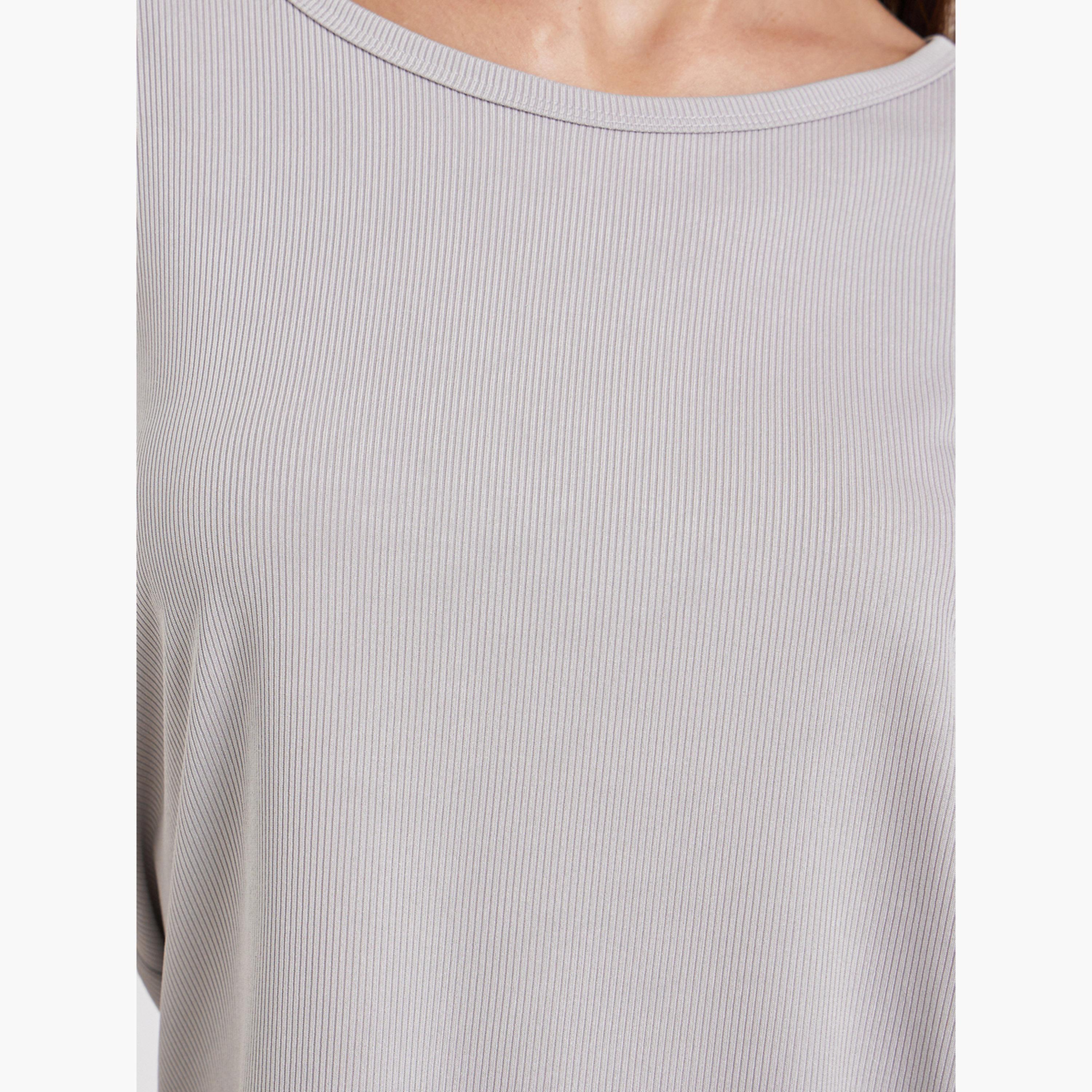 Styli Women Texture Round Neck T-Shirt and Pyjama Set-women-clothing-nightwear-pyjamas-longsets-image-6
