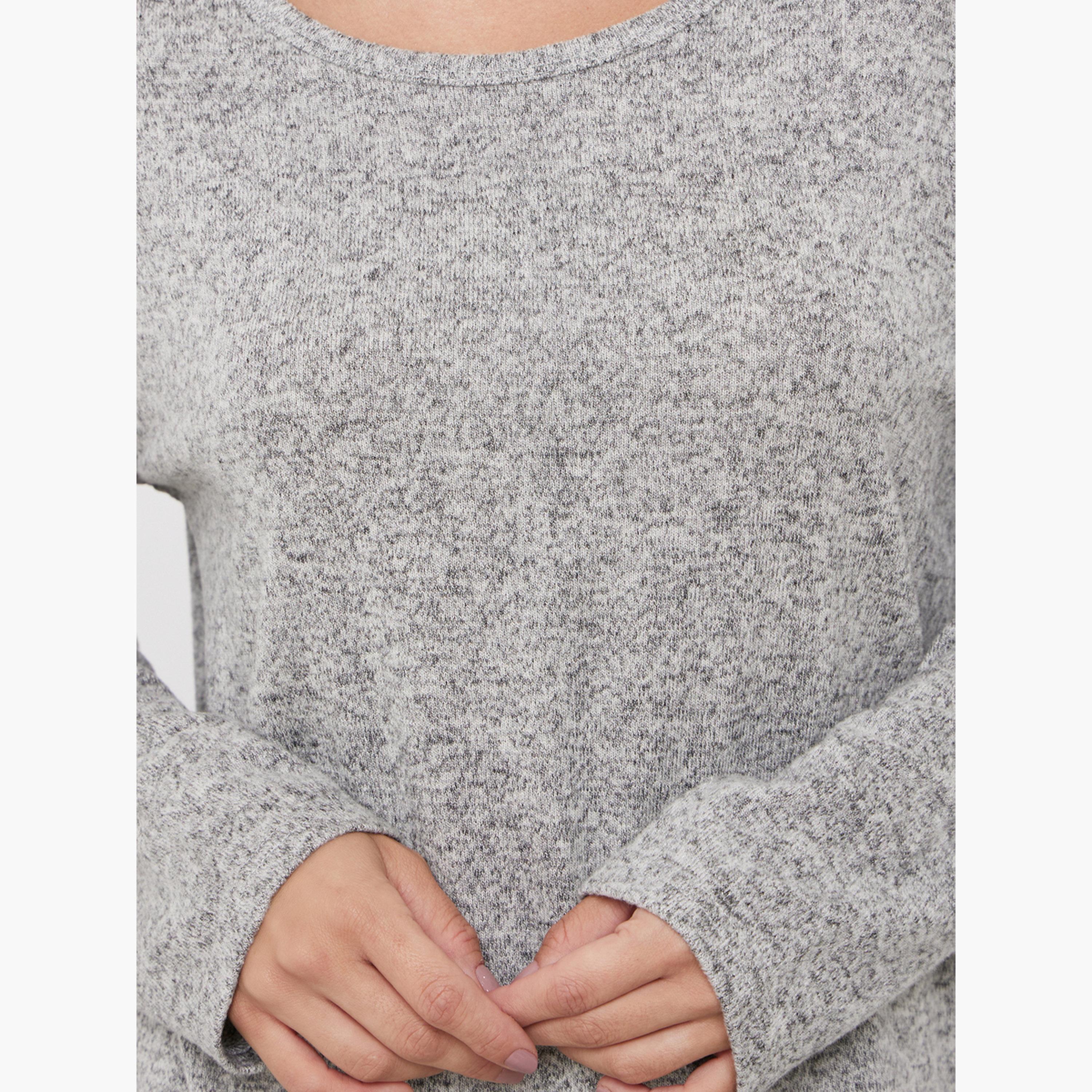 ستايلي - طقم تي شيرت رمادي مريح مع بيجاما طويلة-women-clothing-nightwear-pyjamas-longsets-image-6