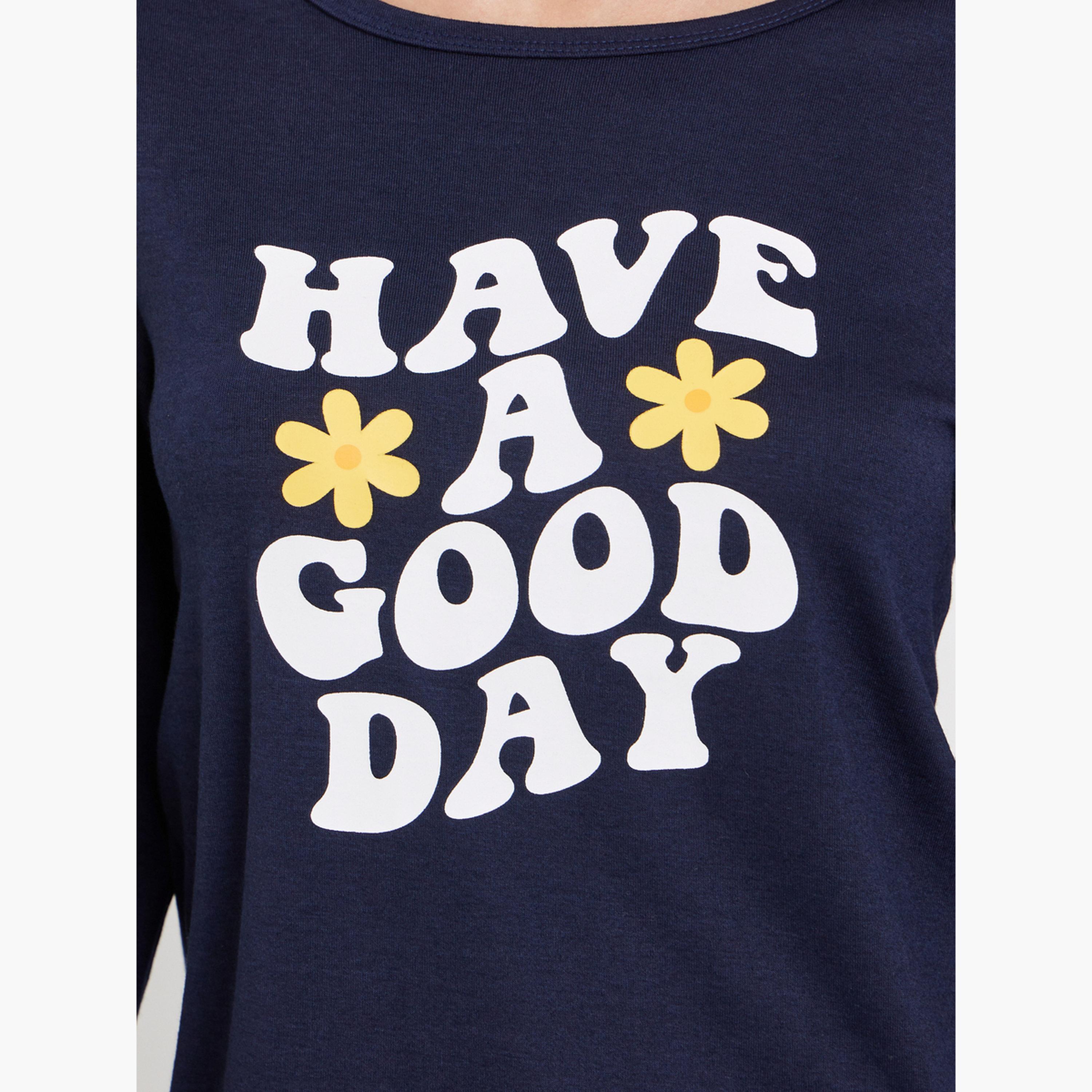 Styli Women Graphic Print T-Shirt and Long Pyjama Set-women-clothing-nightwear-pyjamas-longsets-image-5