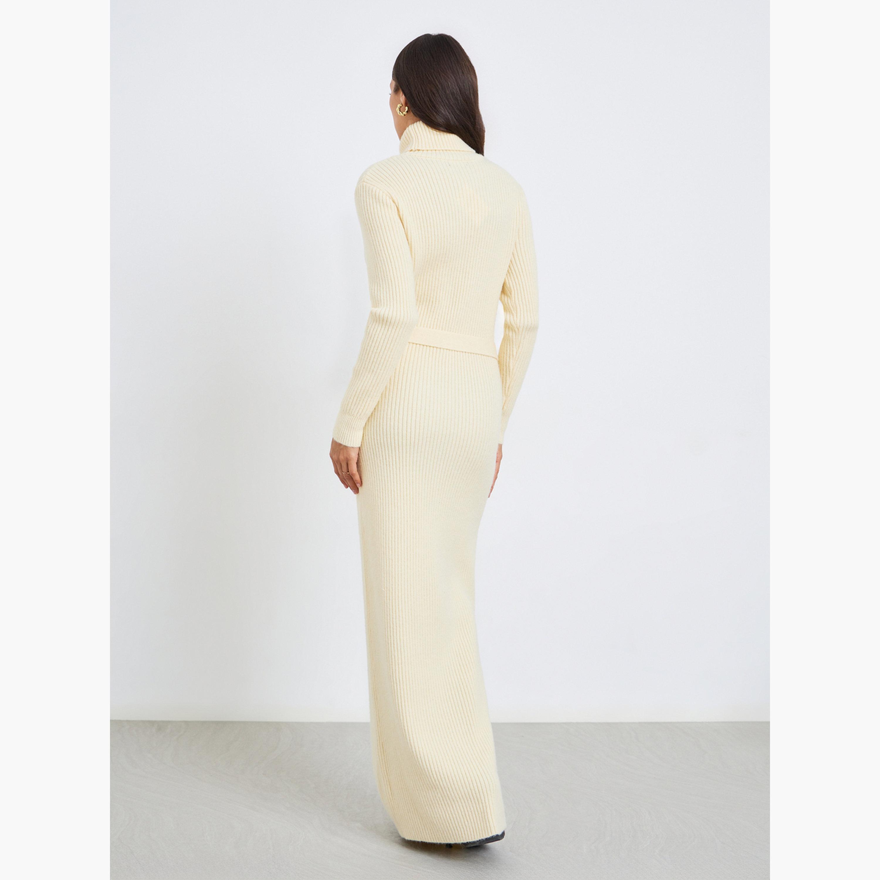 Styli Women Knit Maxi Sweater Dress with Belt-women-clothing-dresses-image-3