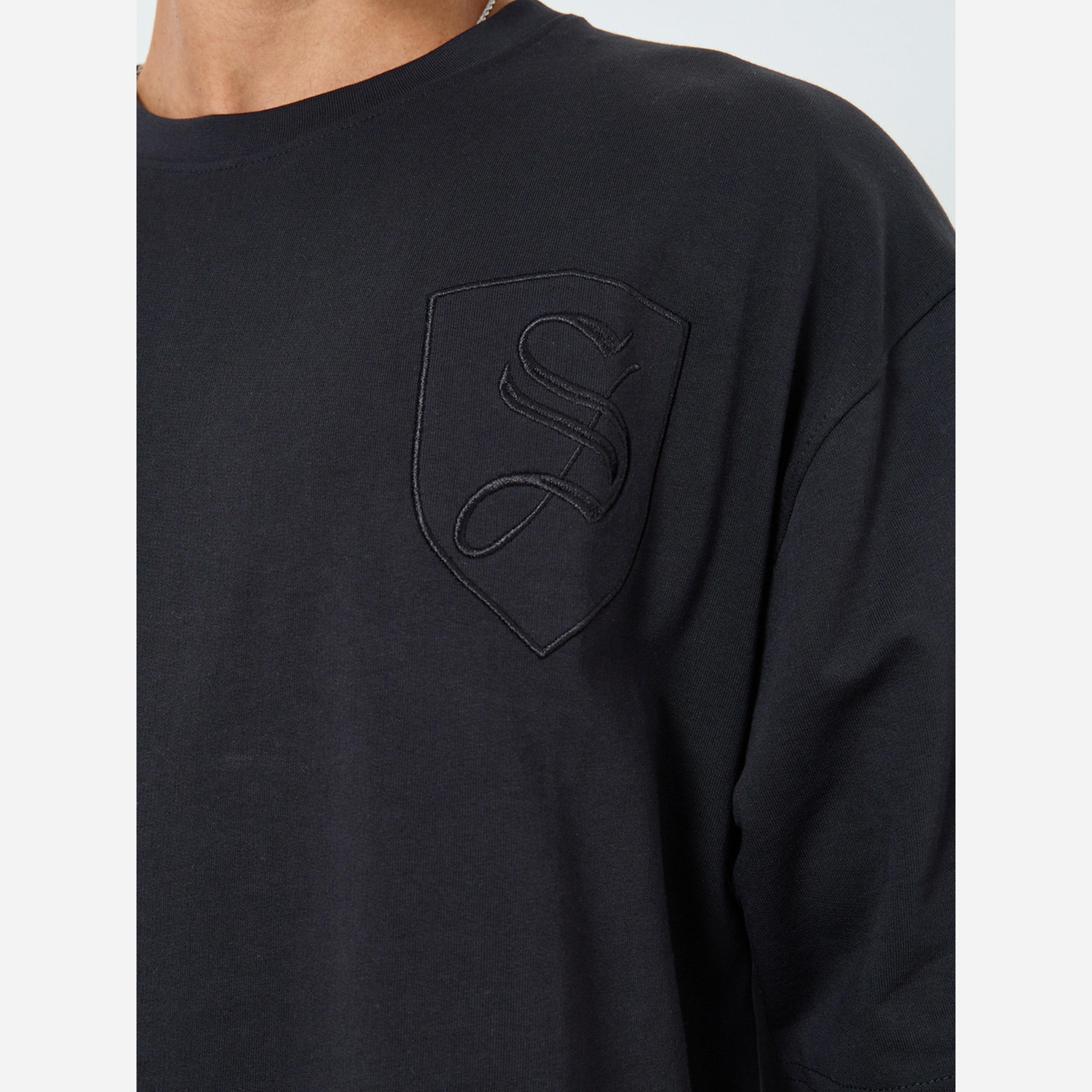 Styli Men Black Embroidered Oversized T-Shirt-men-clothing-tshirtsandpolos-tshirts-image-4