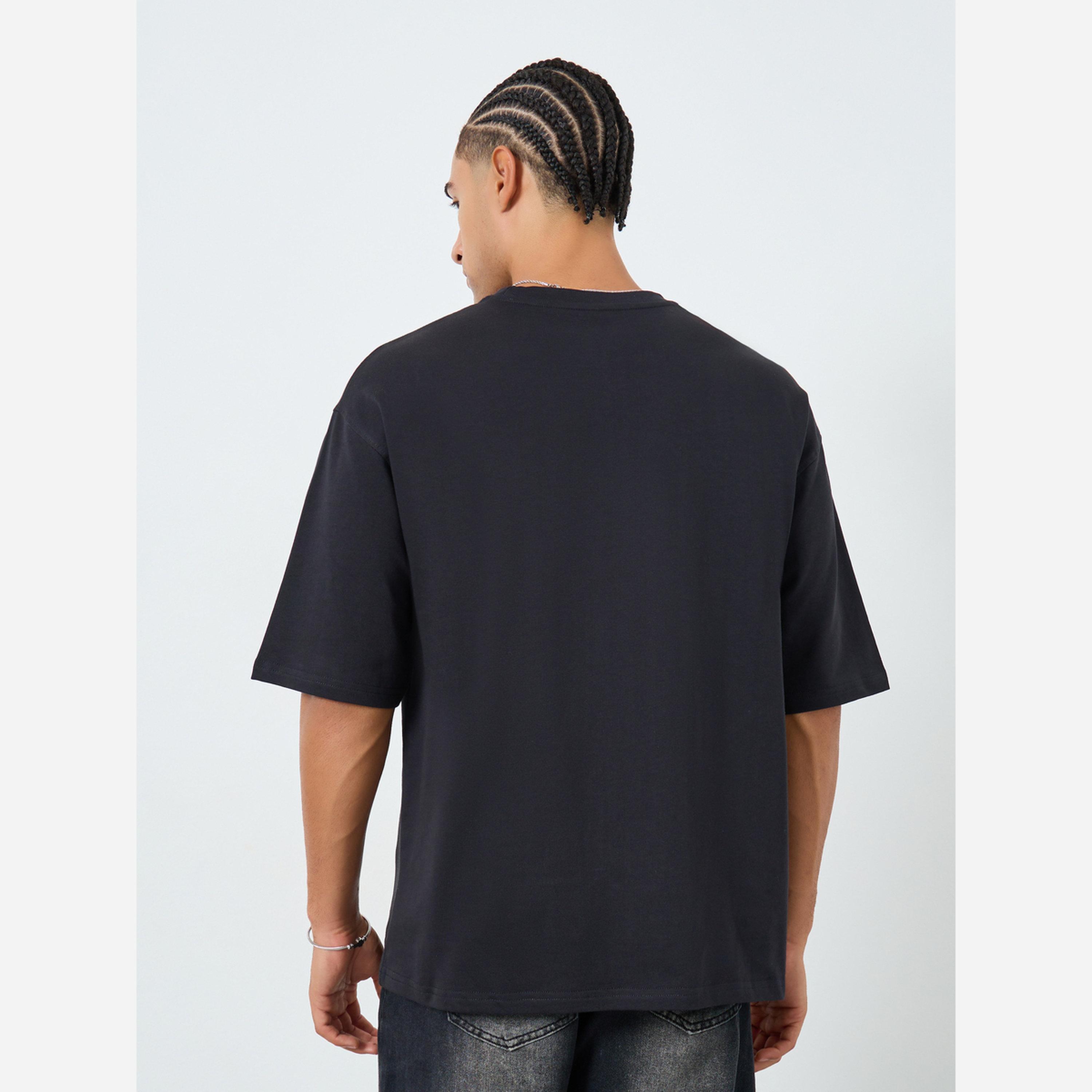 Styli Men Black Embroidered Oversized T-Shirt-men-clothing-tshirtsandpolos-tshirts-image-5