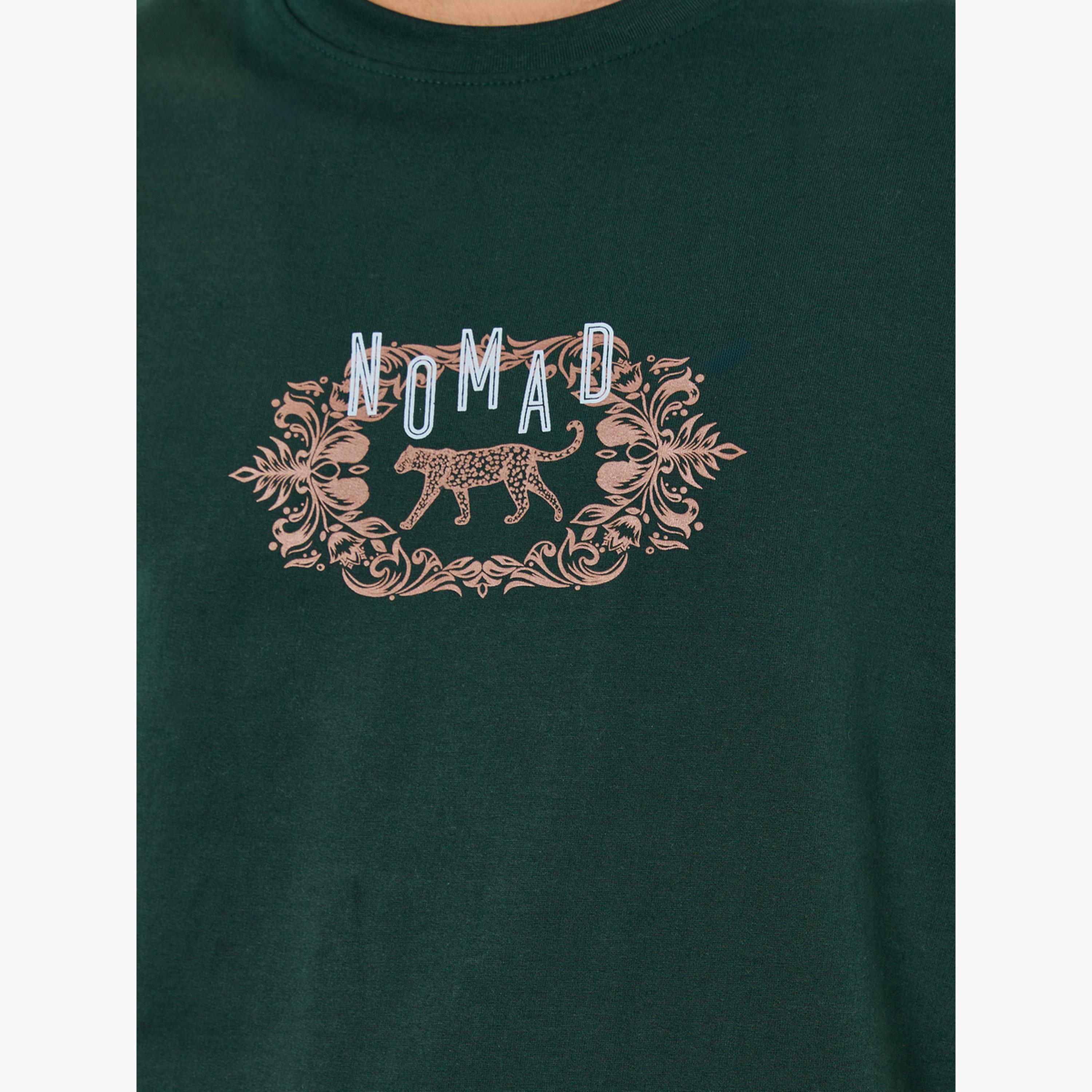 تيشيرت مطبوع بزخارف كلاسيكية بقصة واسعة-men-clothing-tshirtsandpolos-tshirts-image-3