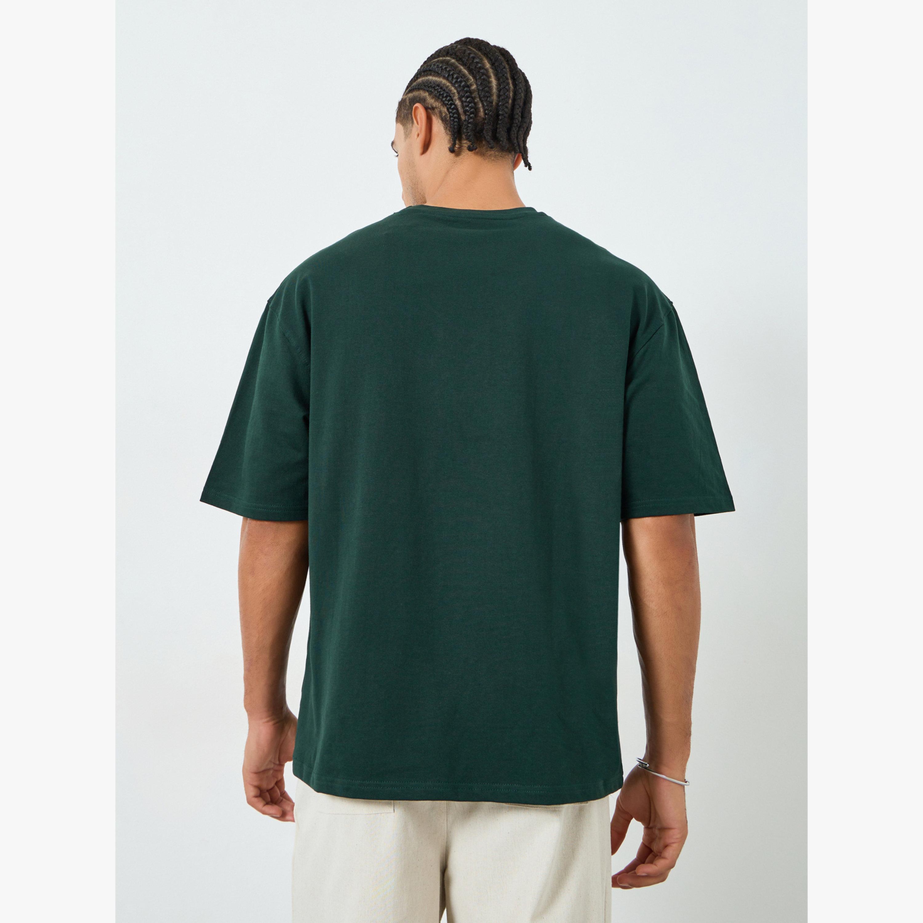 Styli Men Green Oversized Retro Ornate Printed T-Shirt-men-clothing-tshirtsandpolos-tshirts-image-4