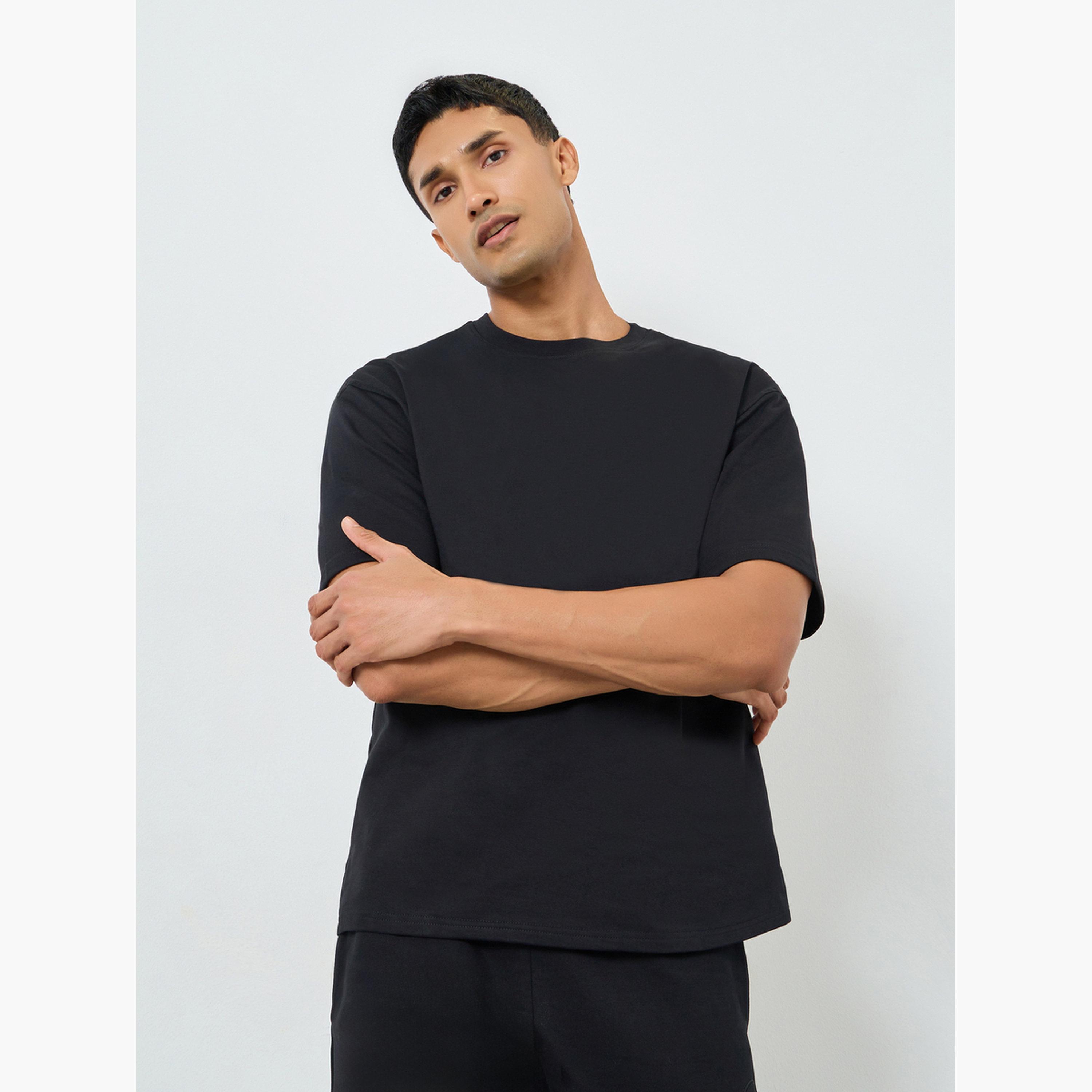 Styli Men Black Graphic Print Oversized T-Shirt-men-clothing-tshirtsandpolos-tshirts-image-1