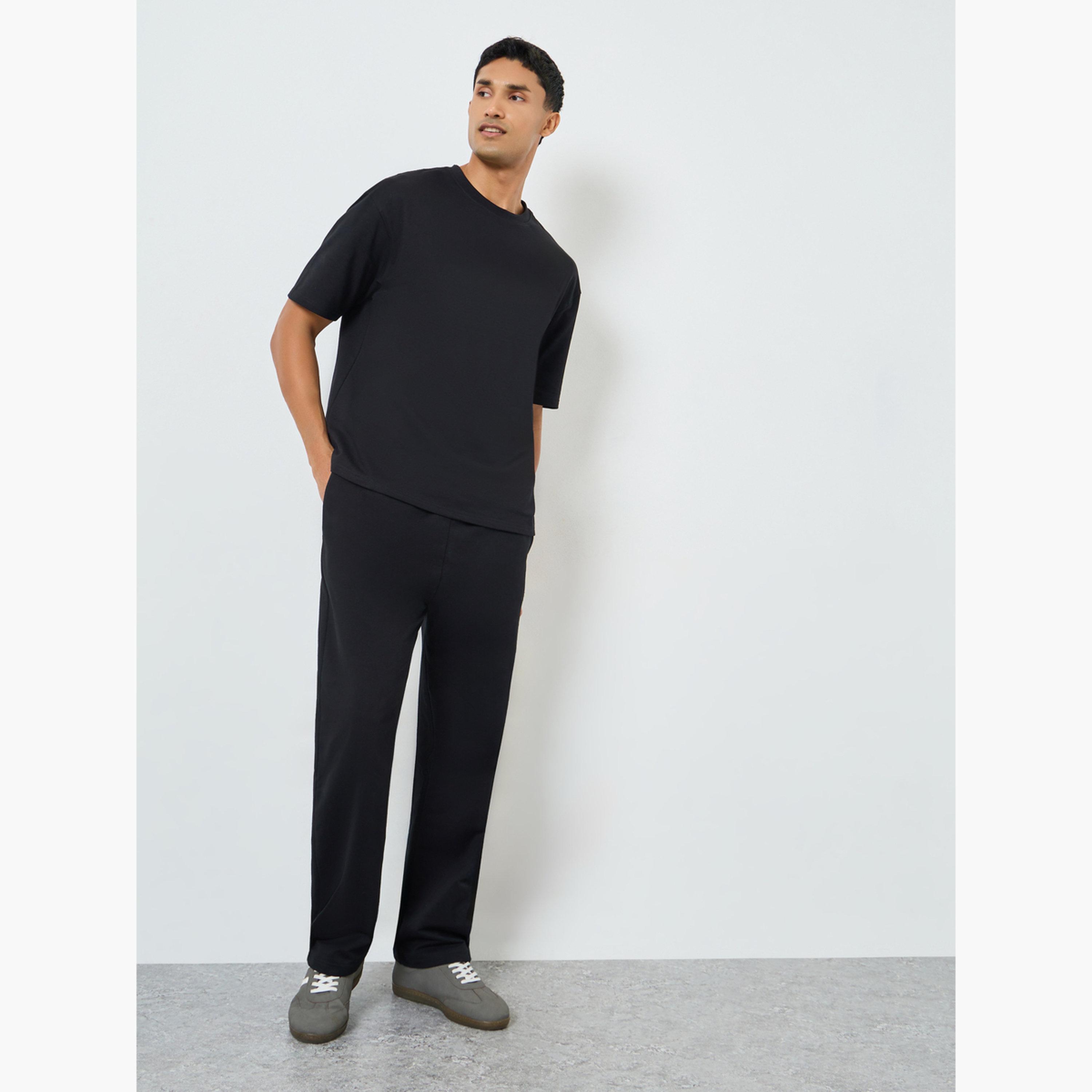 Styli Men Black Graphic Print Oversized T-Shirt-men-clothing-tshirtsandpolos-tshirts-image-2