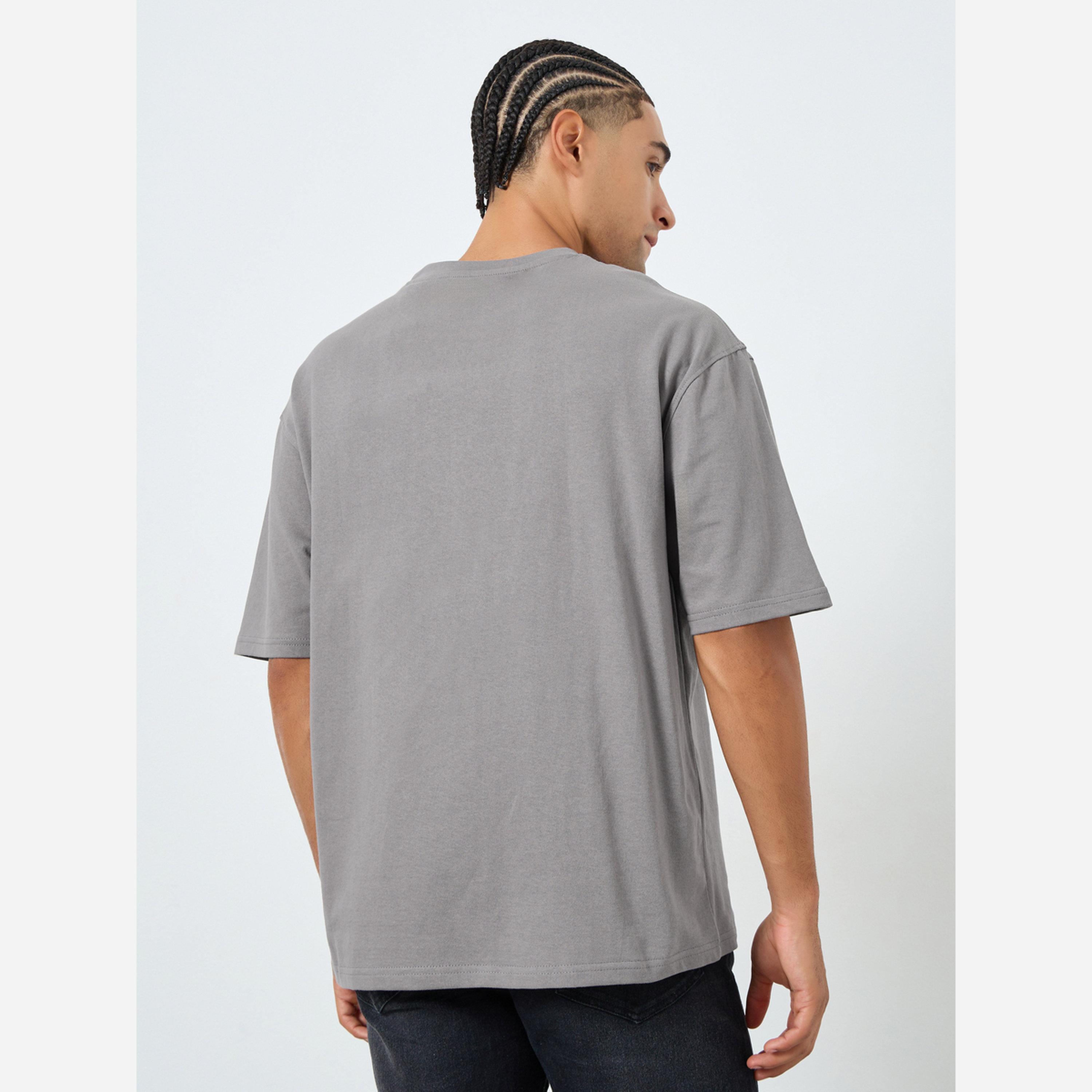 Styli Men Grey Graphic Print Oversized T-Shirt-men-clothing-tshirtsandpolos-tshirts-image-5