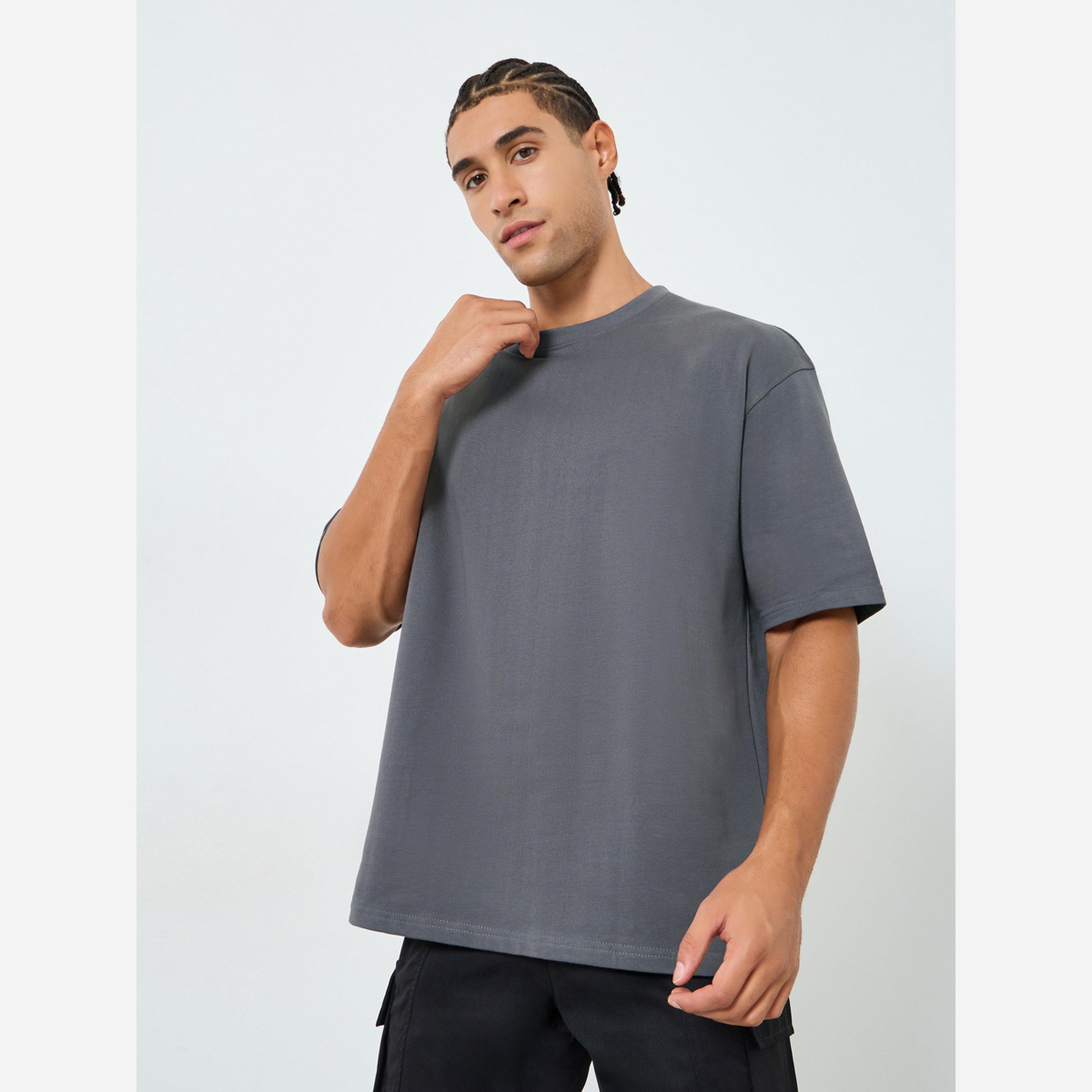 Styli Men Grey Oversized NYC Print T-Shirt-men-clothing-tshirtsandpolos-tshirts-image-1