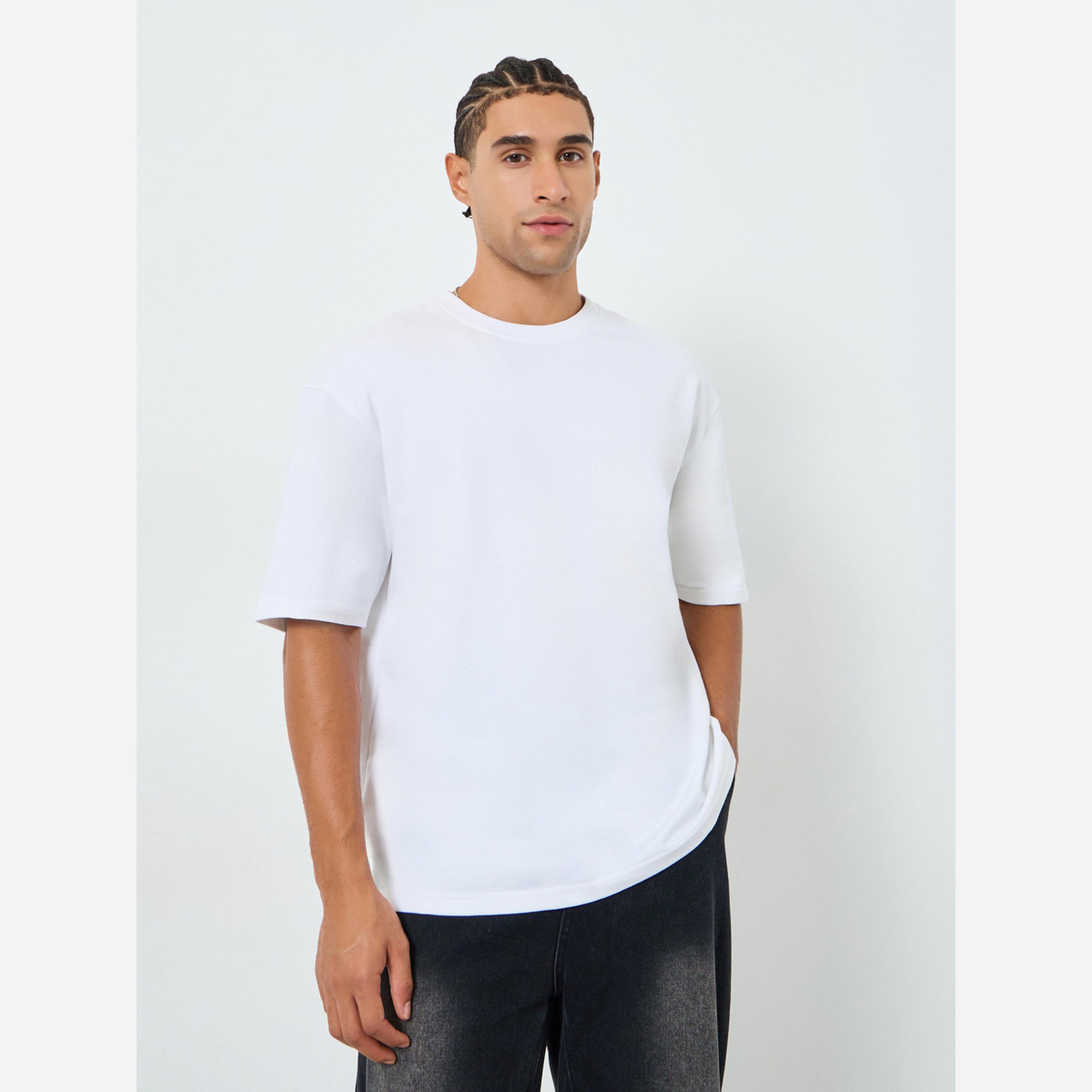 ستايلي - تيشيرت رجالي لون أبيض مقاس واسع طبعة صورة مدينة نيويورك-men-clothing-tshirtsandpolos-tshirts-image-1