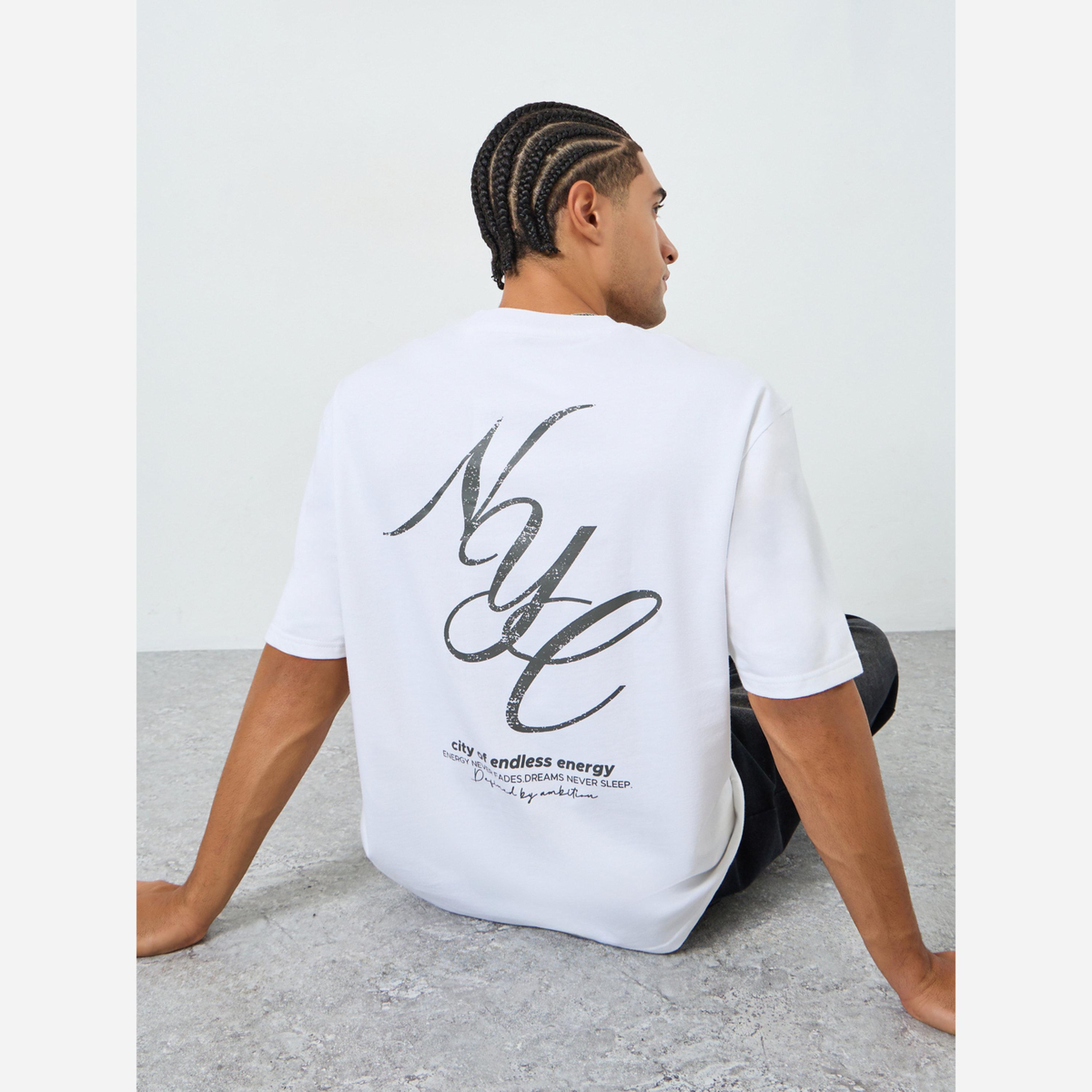 Styli Men White Oversized NYC Print T-Shirt-men-clothing-tshirtsandpolos-tshirts-image-4