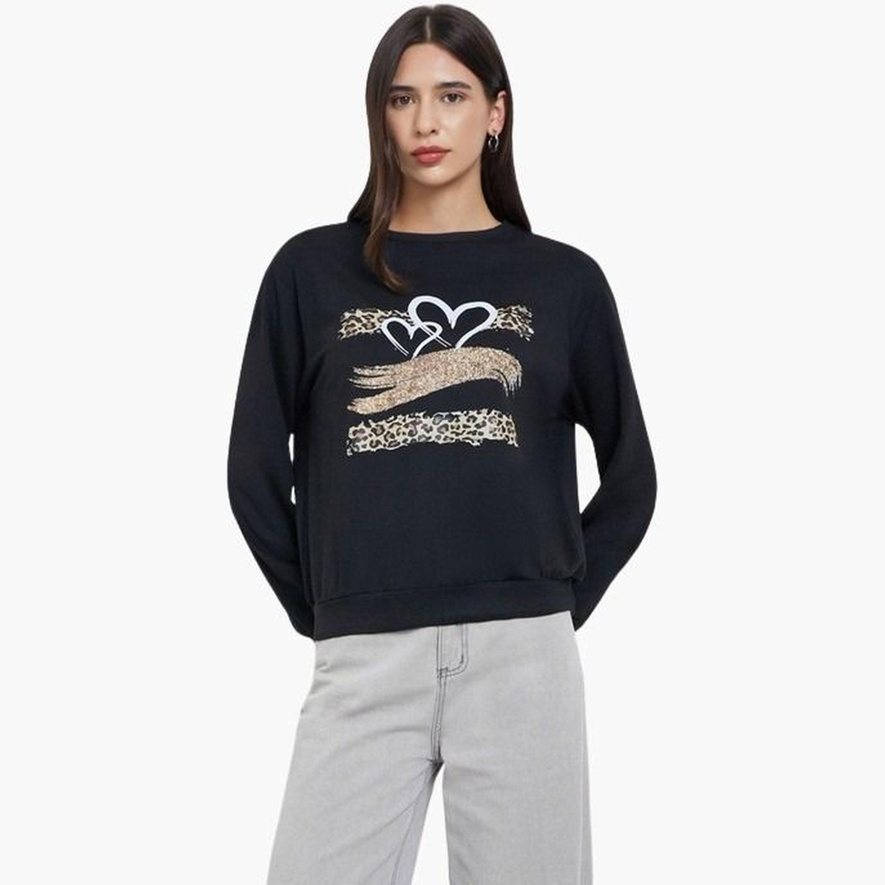 Take Two Women Black Long Sleeve Regular Fit T-Shirt-women-clothing-tshirts-image-1