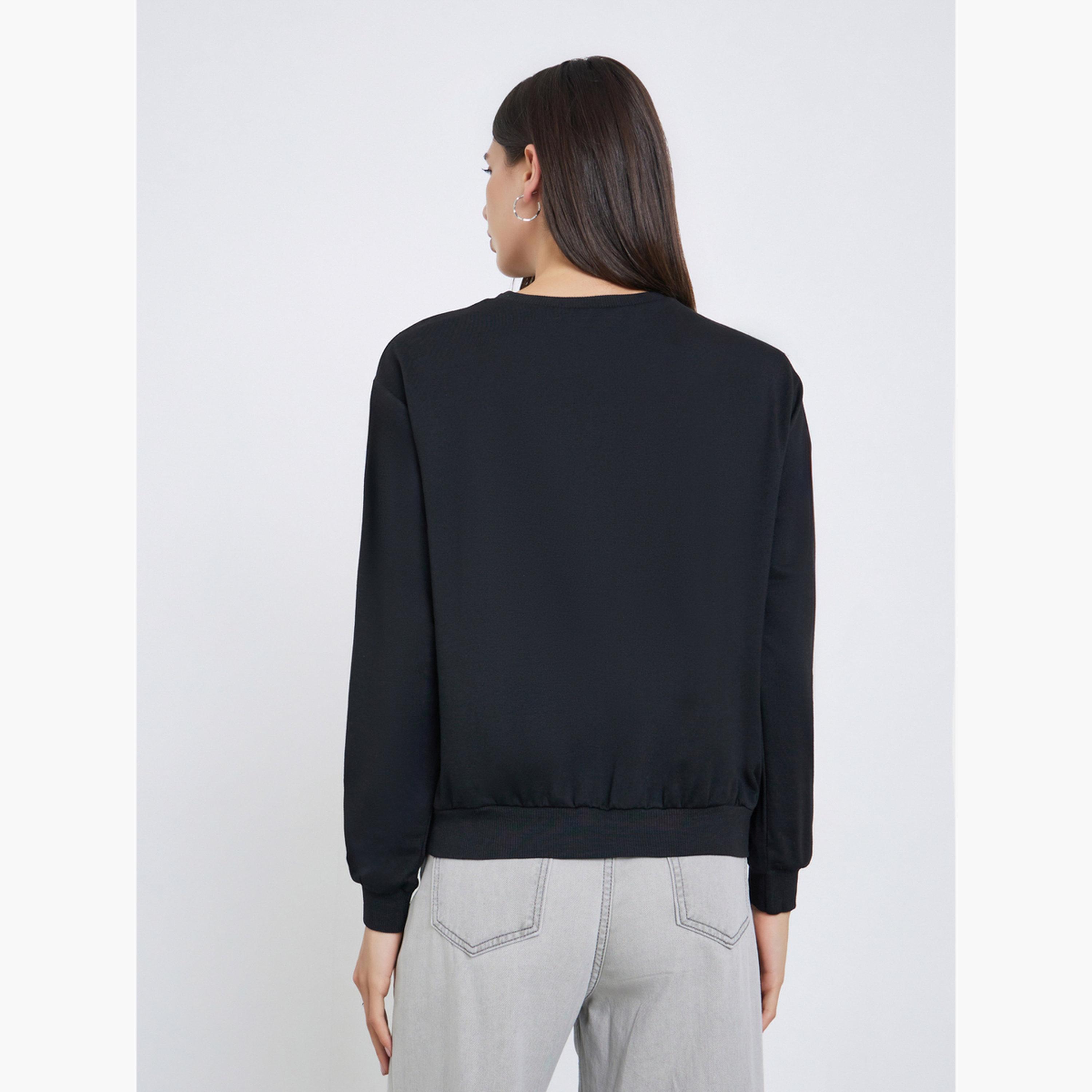 Take Two Women Black Long Sleeve Regular Fit T-Shirt-women-clothing-tshirts-image-4