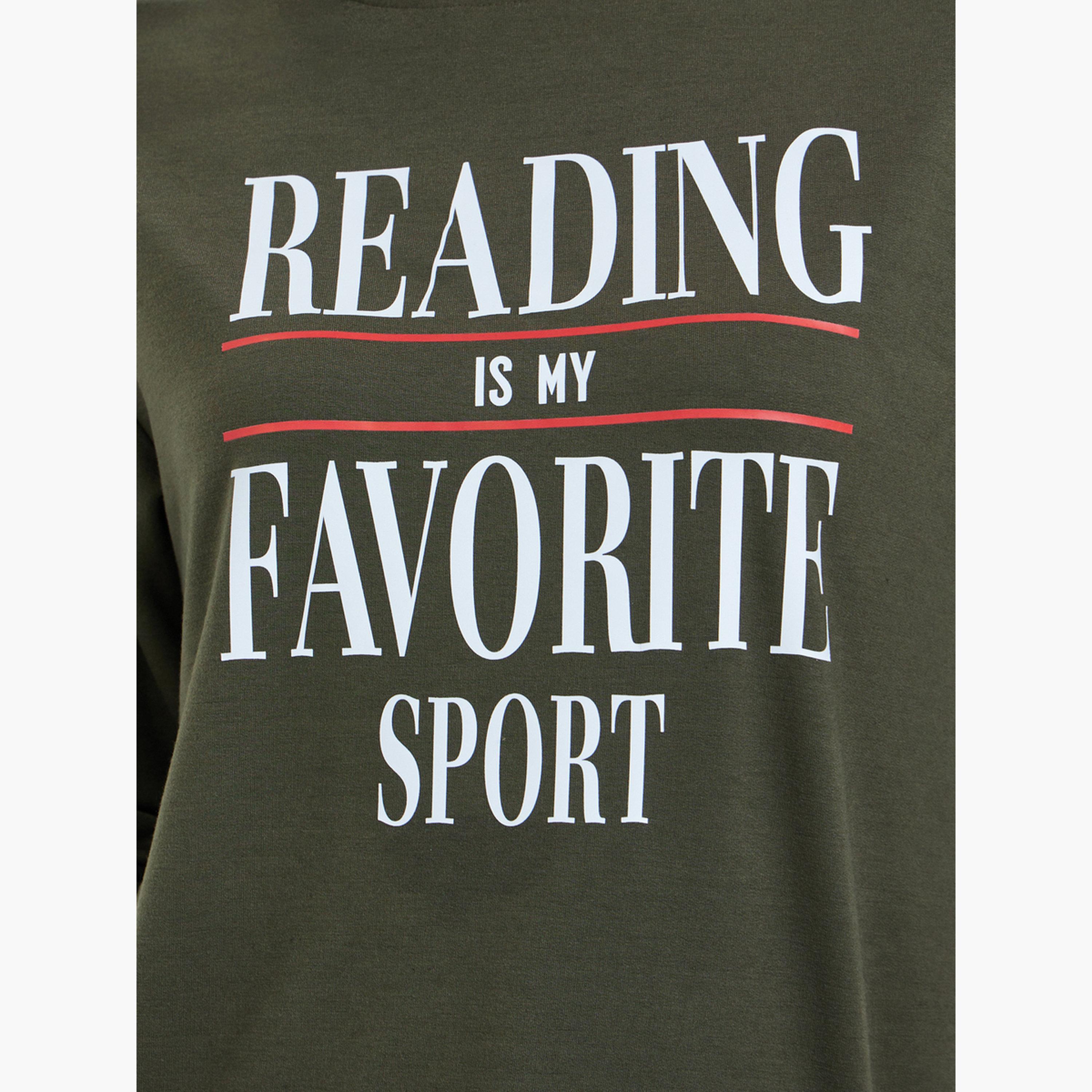 Take Two Women Olive Slogan Print Long Sleeve T-Shirt-women-clothing-tshirts-image-3