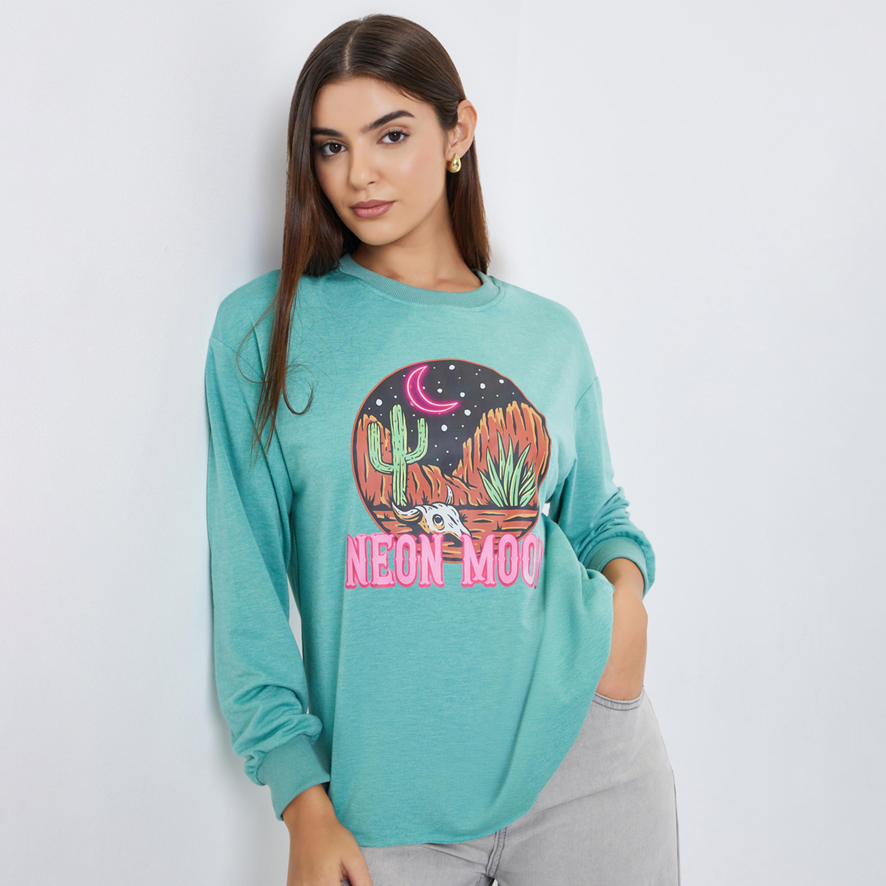 Take Two Desert Graphic Print Round Neck Long Sleeves Women's Sweatshirt-women-clothing-hoodiesandsweatshirts-sweatshirts-image-1