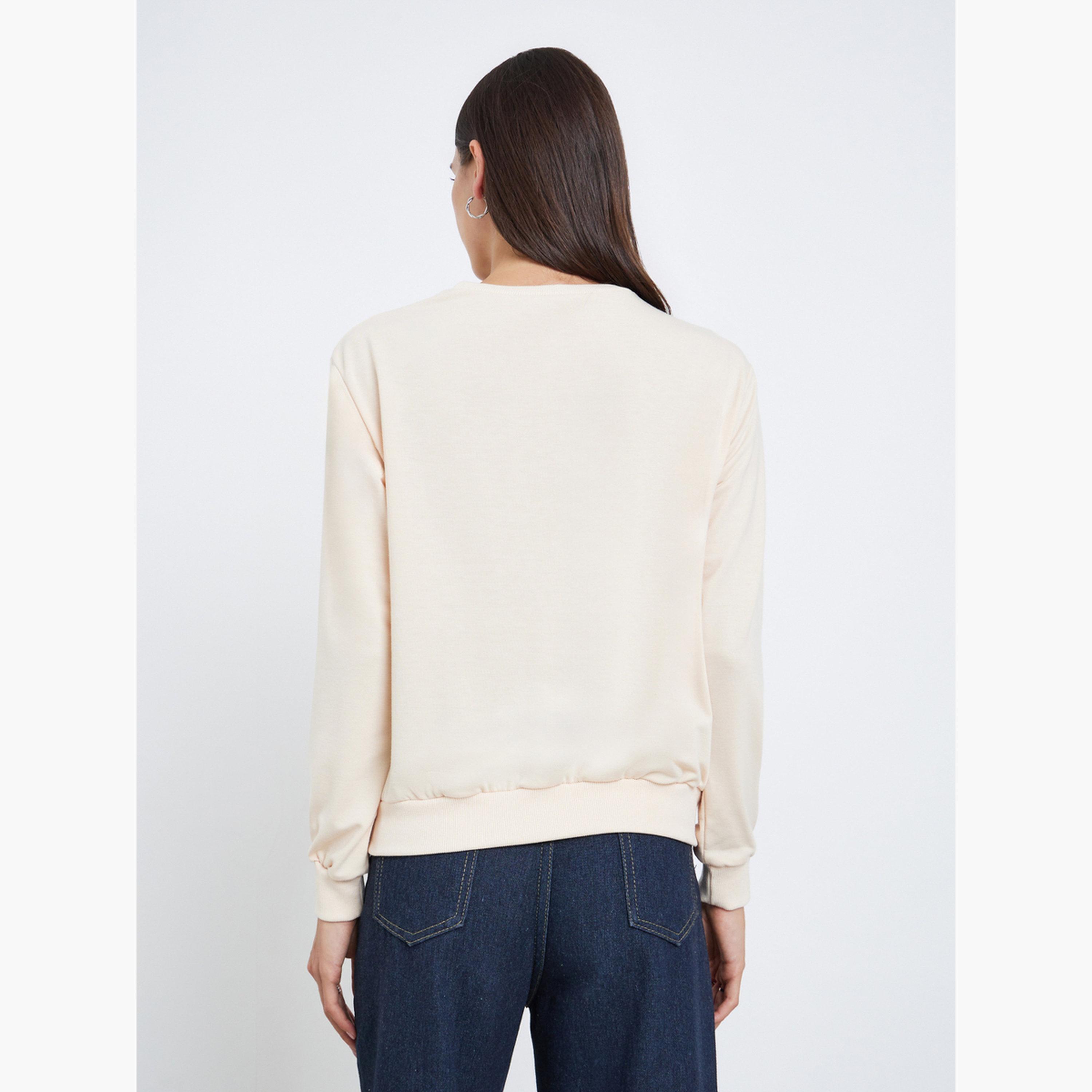 Take Two Women Beige Graphic Print Long Sleeve T-Shirt-women-clothing-tshirts-image-4