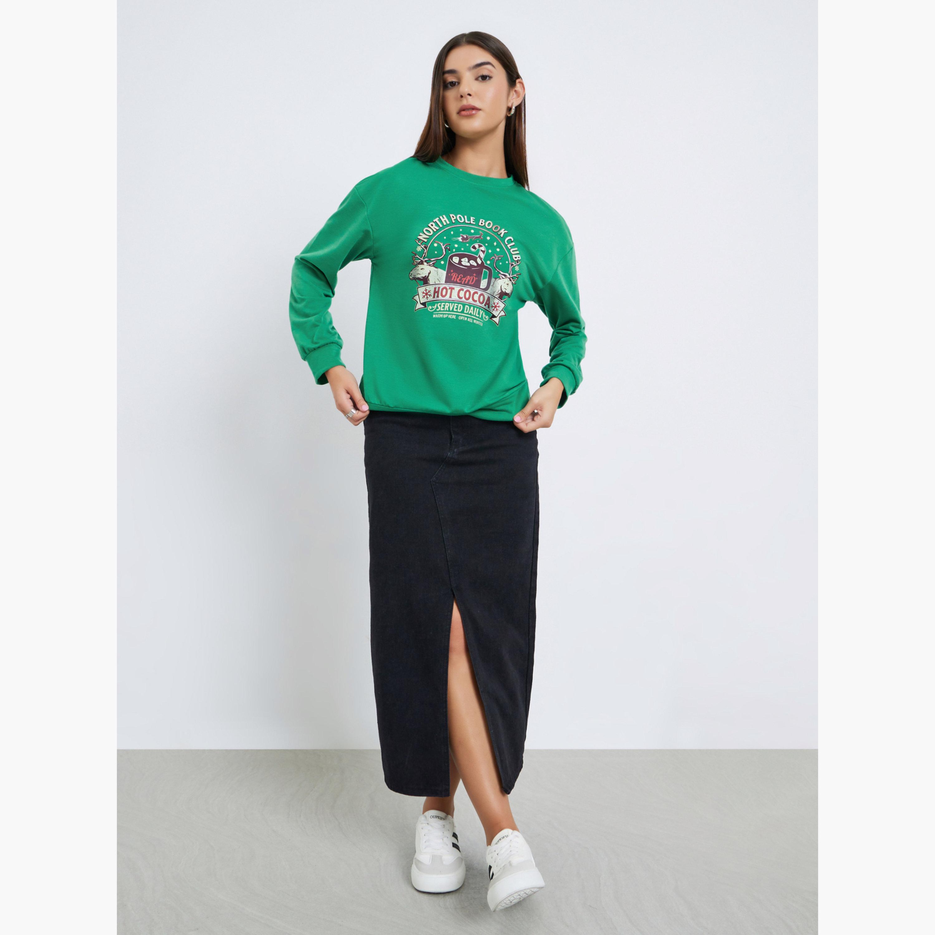 Take Two Graphic Print Round Neck Long Sleeves Women's Sweatshirt-women-winterwear-hoodiesandsweatshirts-sweatshirts-image-2