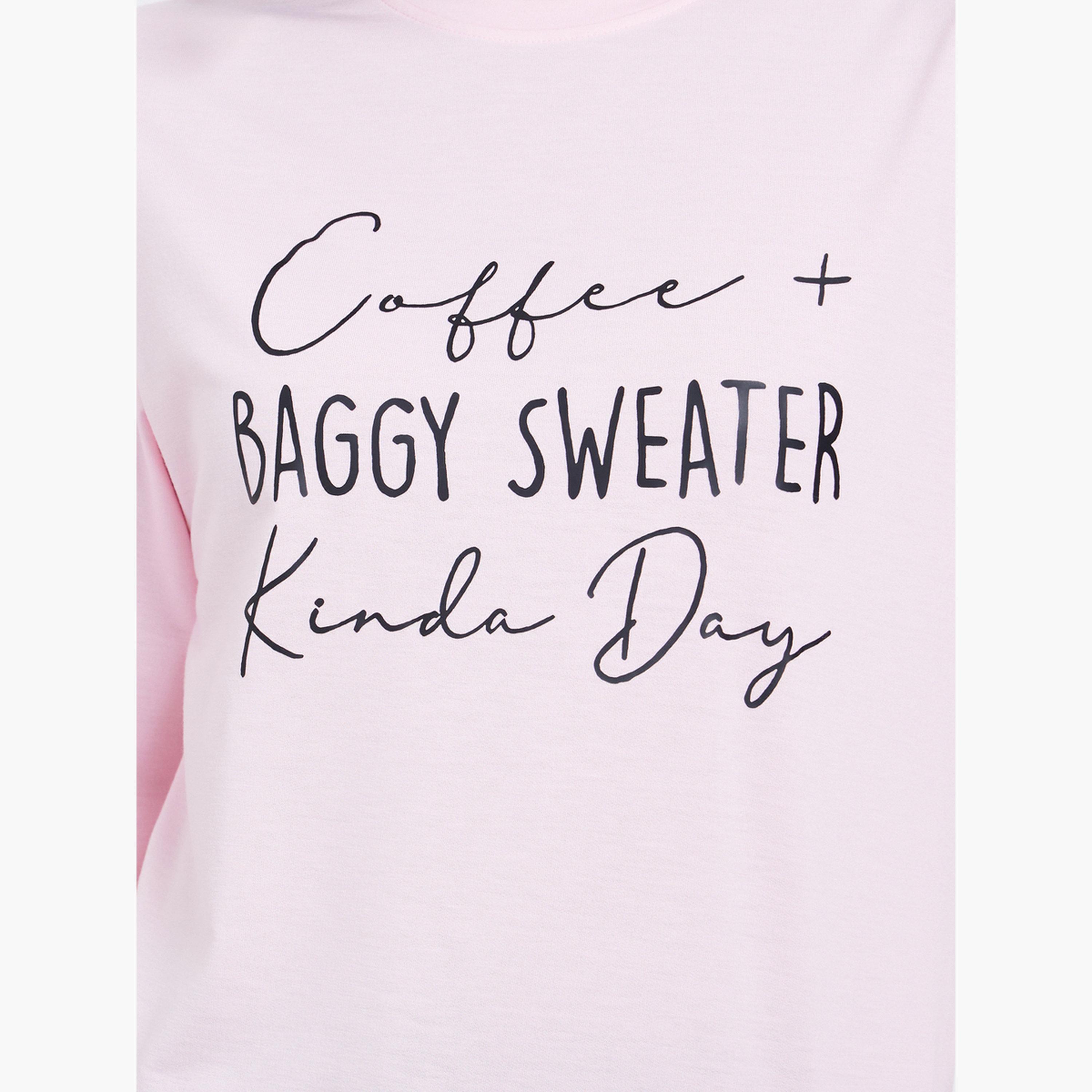 تيك تو - سويت شيرت وردي بقصّة عادية وطبعة شعار-women-clothing-hoodiesandsweatshirts-sweatshirts-image-4