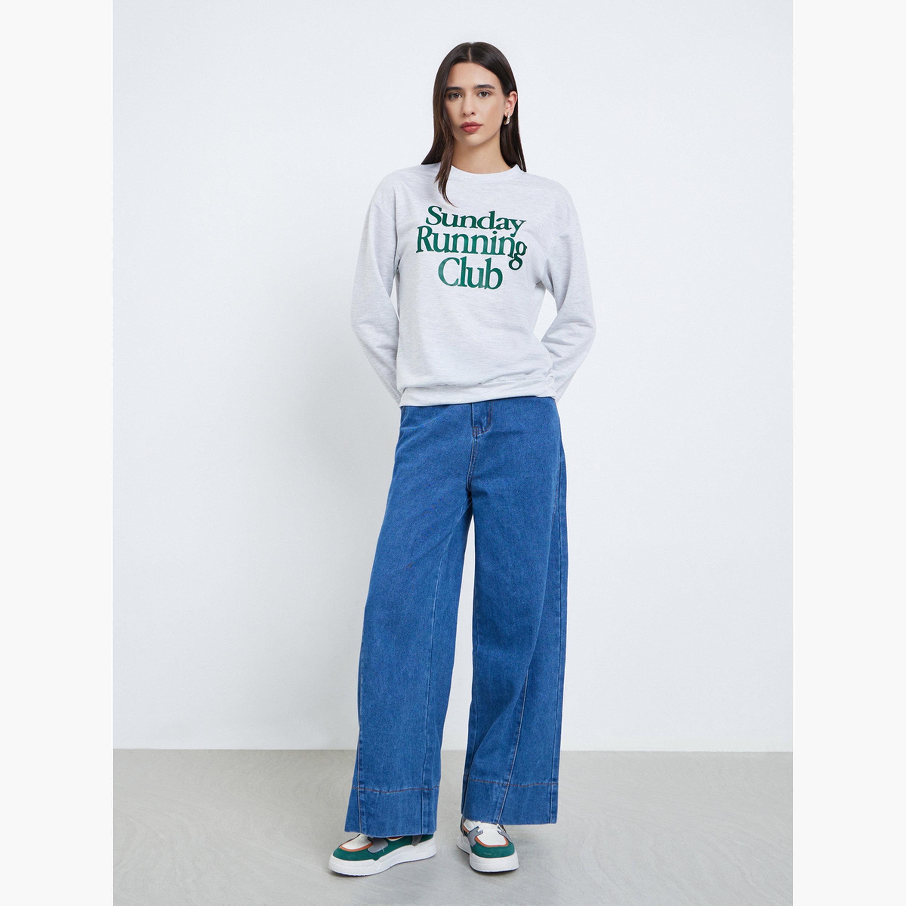 Take Two Slogan Print Round Neck Long Sleeves Women's Sweatshirt-women-winterwear-hoodiesandsweatshirts-sweatshirts-image-2