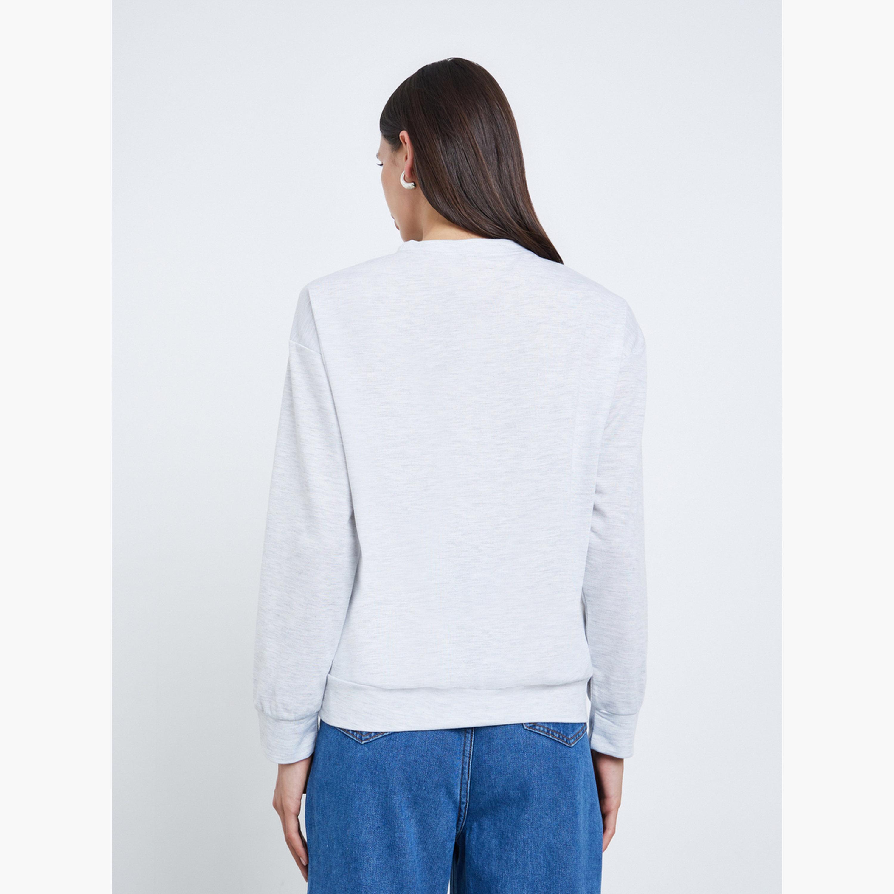 Take Two Slogan Print Round Neck Long Sleeves Women's Sweatshirt-women-winterwear-hoodiesandsweatshirts-sweatshirts-image-3