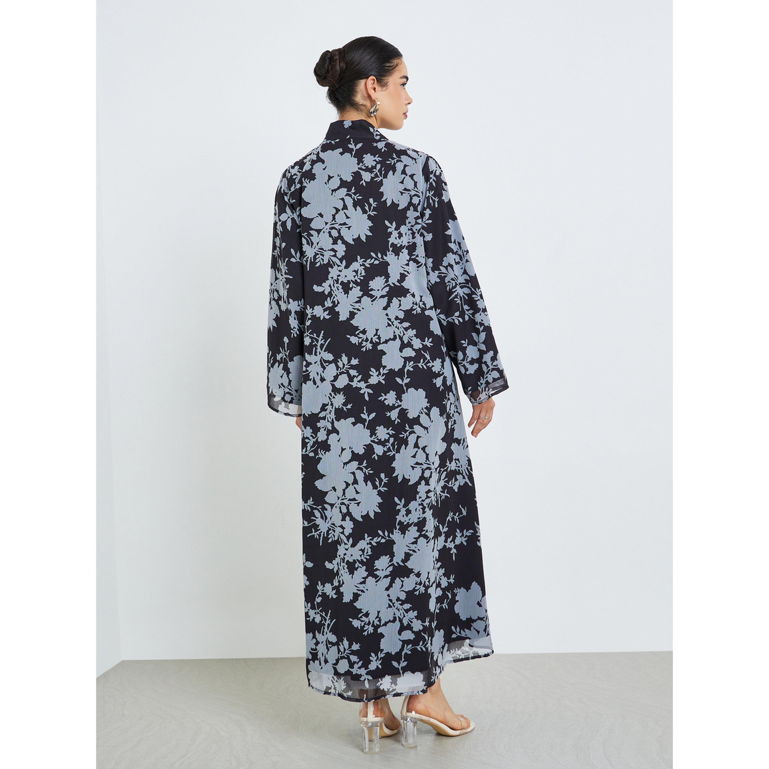 عباية شيفون بطبعة أزهار للنساء-women-arabicclothing-abayas-image-5