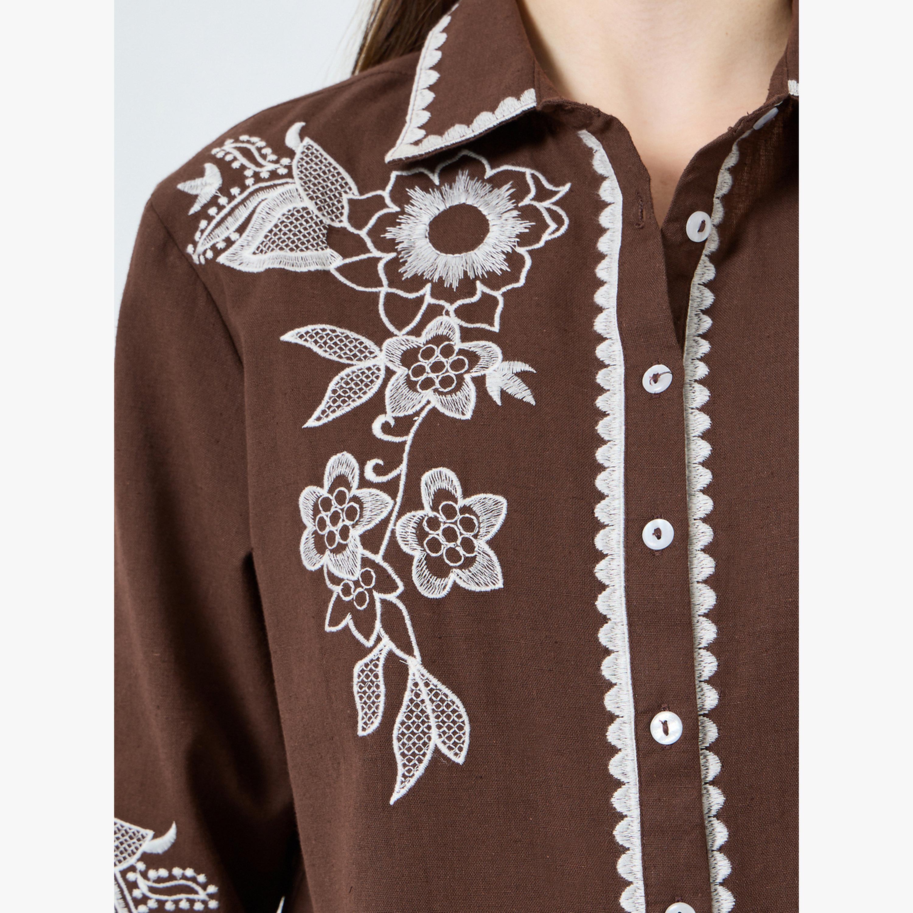 بلوزة بقصة عادية ومطرز-women-clothing-shirtsandblouses-blouses-image-4