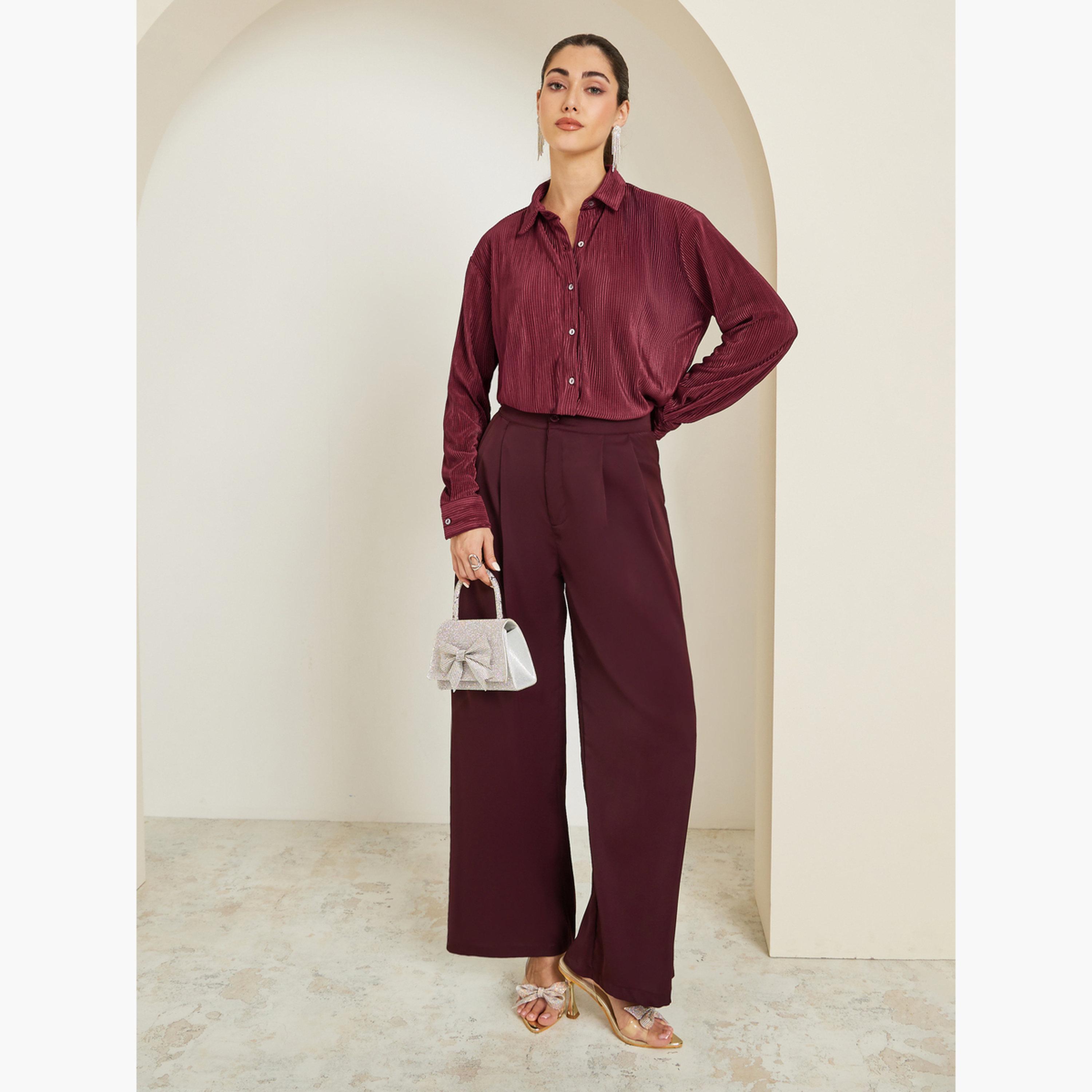 بلوزة بليسيه واسعة بأكمام طويلة-women-clothing-shirtsandblouses-shirts-image-2