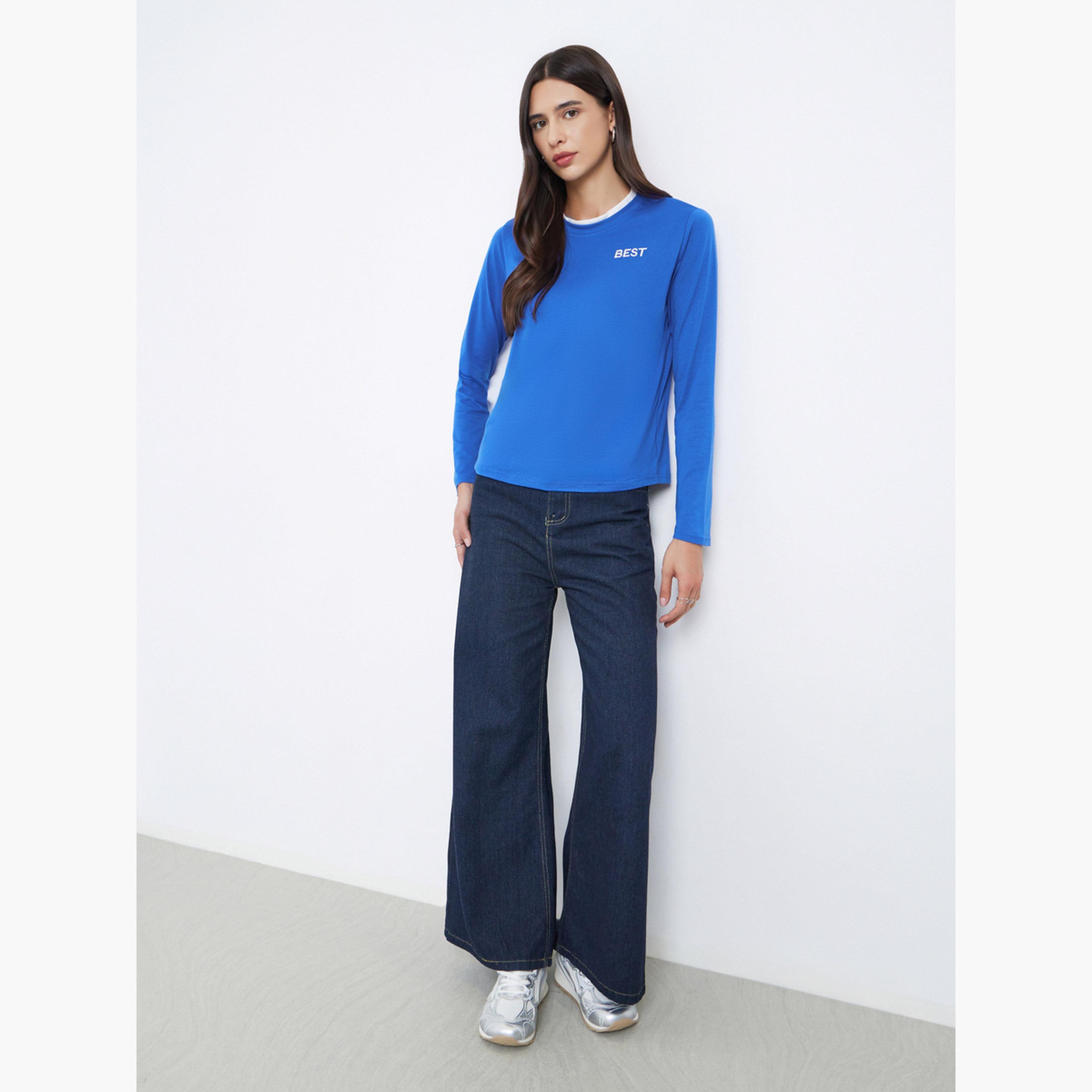 Styli Women Embroidered Long Sleeve Regular Fit T-Shirt-women-clothing-tshirts-image-2