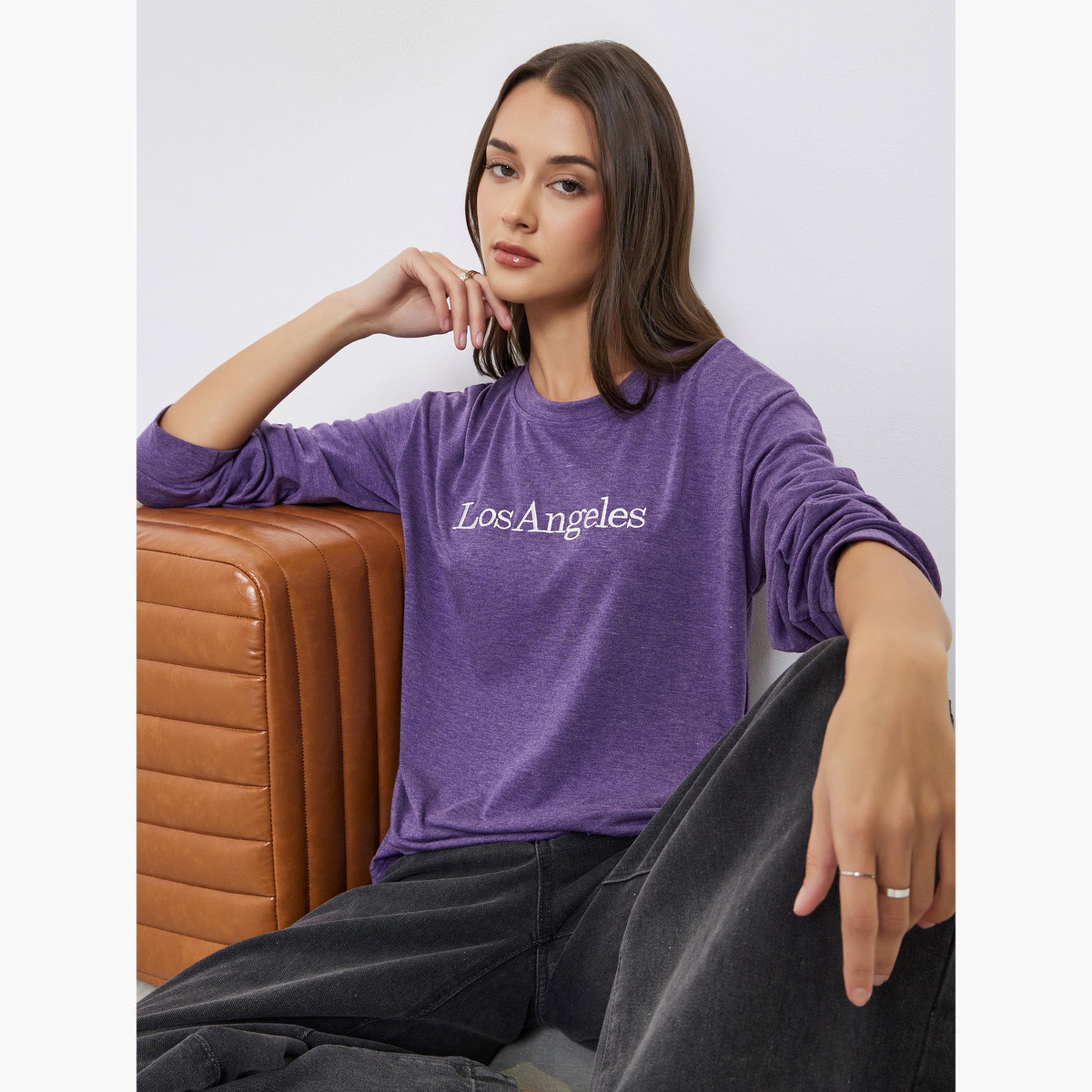 Styli Women Los Angeles Embroidered Long Sleeve T-Shirt-women-clothing-tshirts-image-3