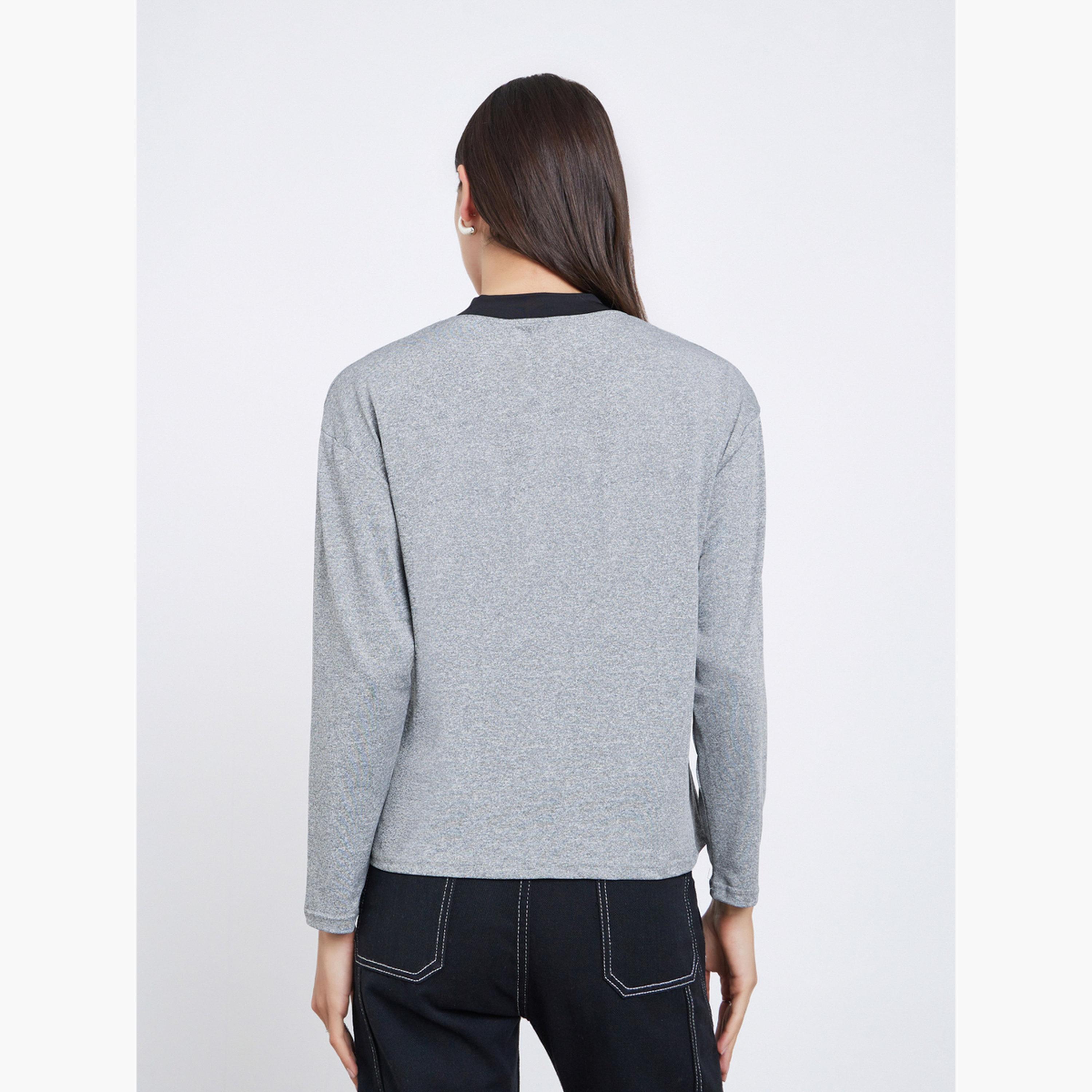 Styli Women Grey Embroidered Slogan T-Shirt-women-clothing-tshirts-image-4