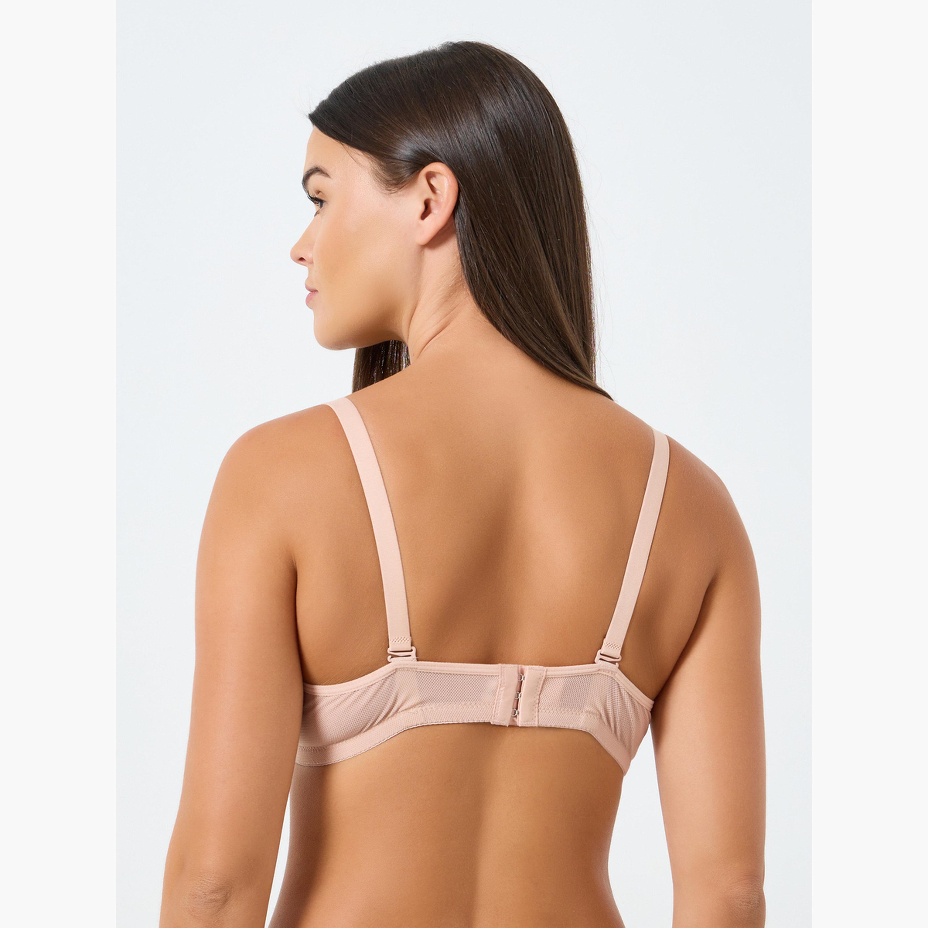 Styli Pack of 2 - Padded Wired Solid Balconette Bra with Metal Trim-women-clothing-lingerie-bras-image-4