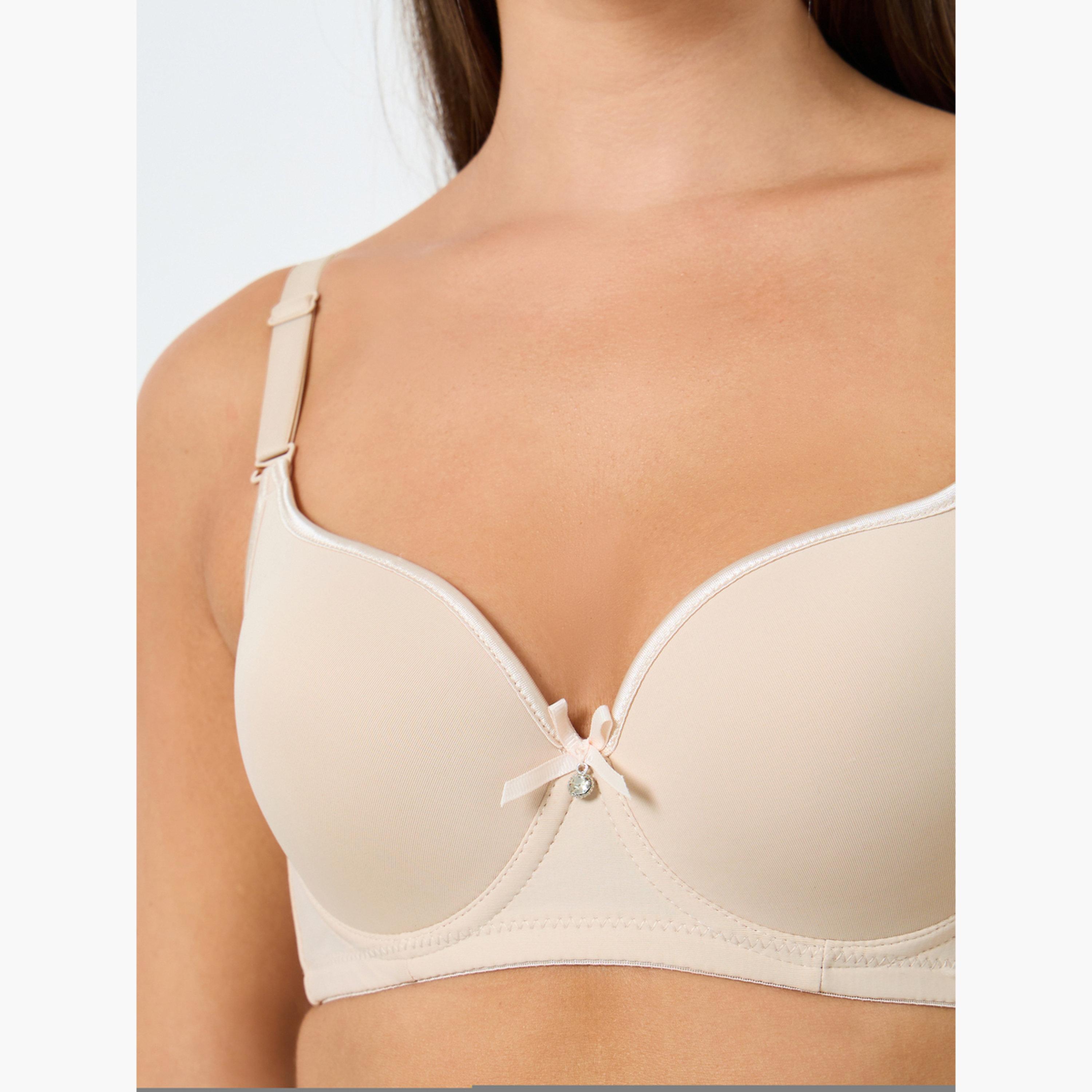 Styli Pack of 2 - Padded Wired Solid Balconette Bra with Piping Cup-women-clothing-lingerie-bras-image-6