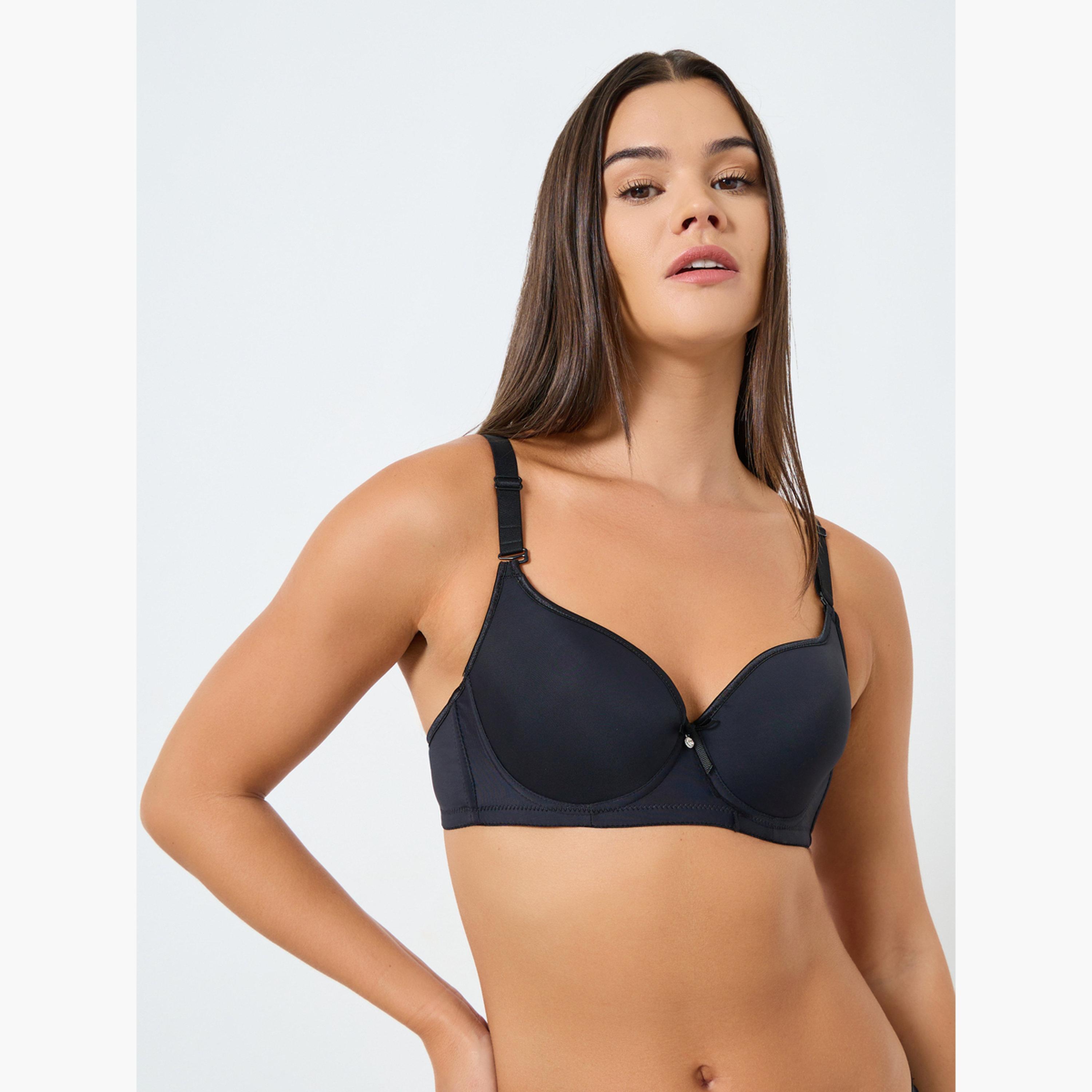 Styli Pack of 2 - Padded Wired Solid Balconette Bra with Piping Cup-women-clothing-lingerie-bras-image-2