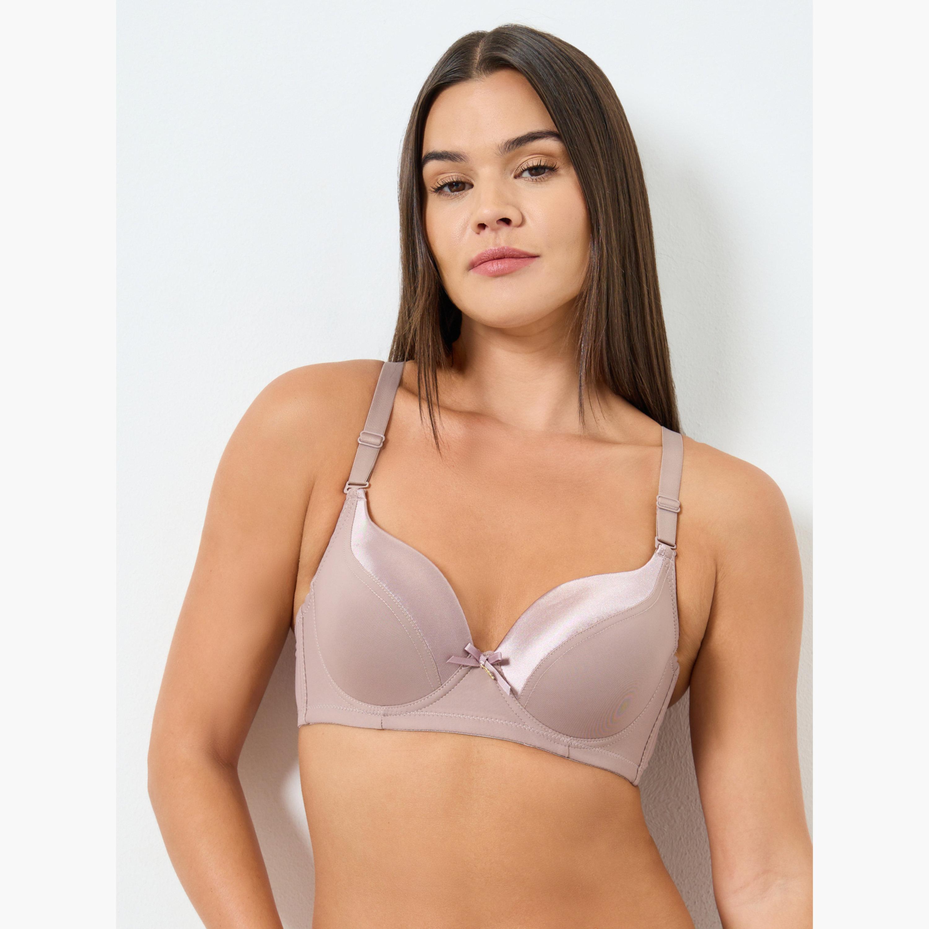 Styli Pack of 2 - Full Cup Padded Wired Bra with Satin Panel-women-clothing-lingerie-bras-image-2
